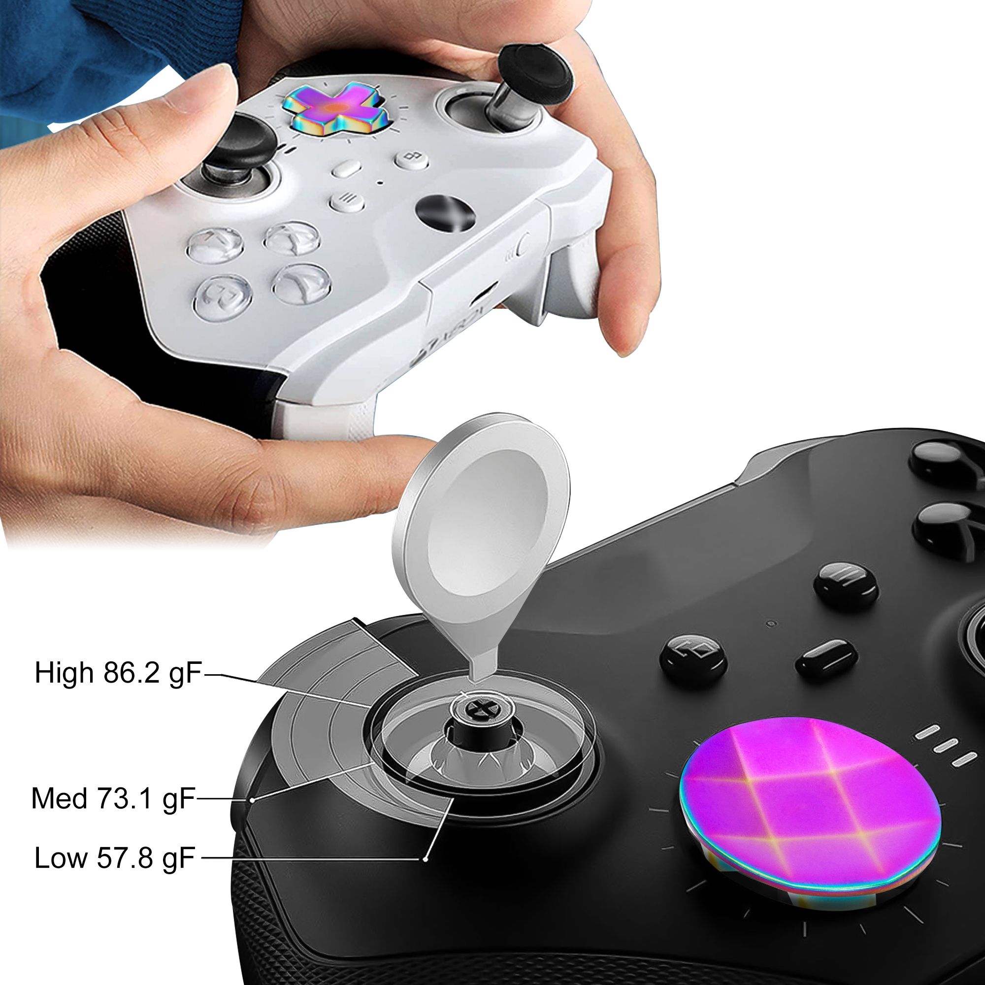 17-in-1 Thumbsticks Paddles Accessories Fit for Xbox One Elite Series 2/Elite Series 2 Core Controller, Replacement Parts for Elite Series 2 Core Wireless Controller