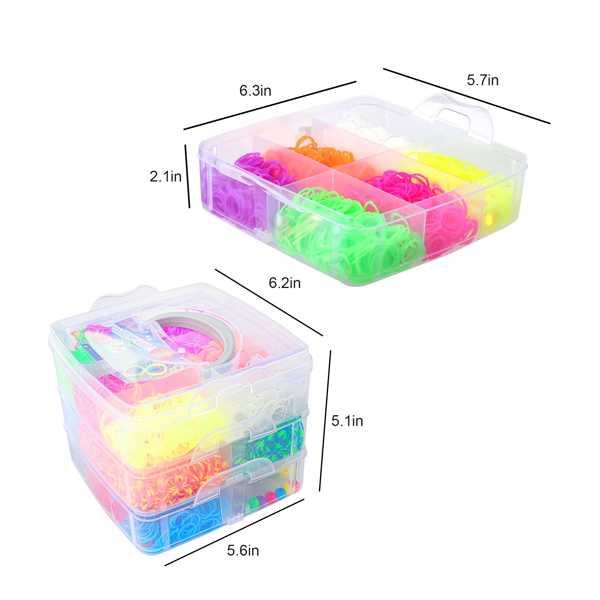 Rubber Band Kit with Weaving Loom Tools, Bracelet Making Refill Kit for Art Craft