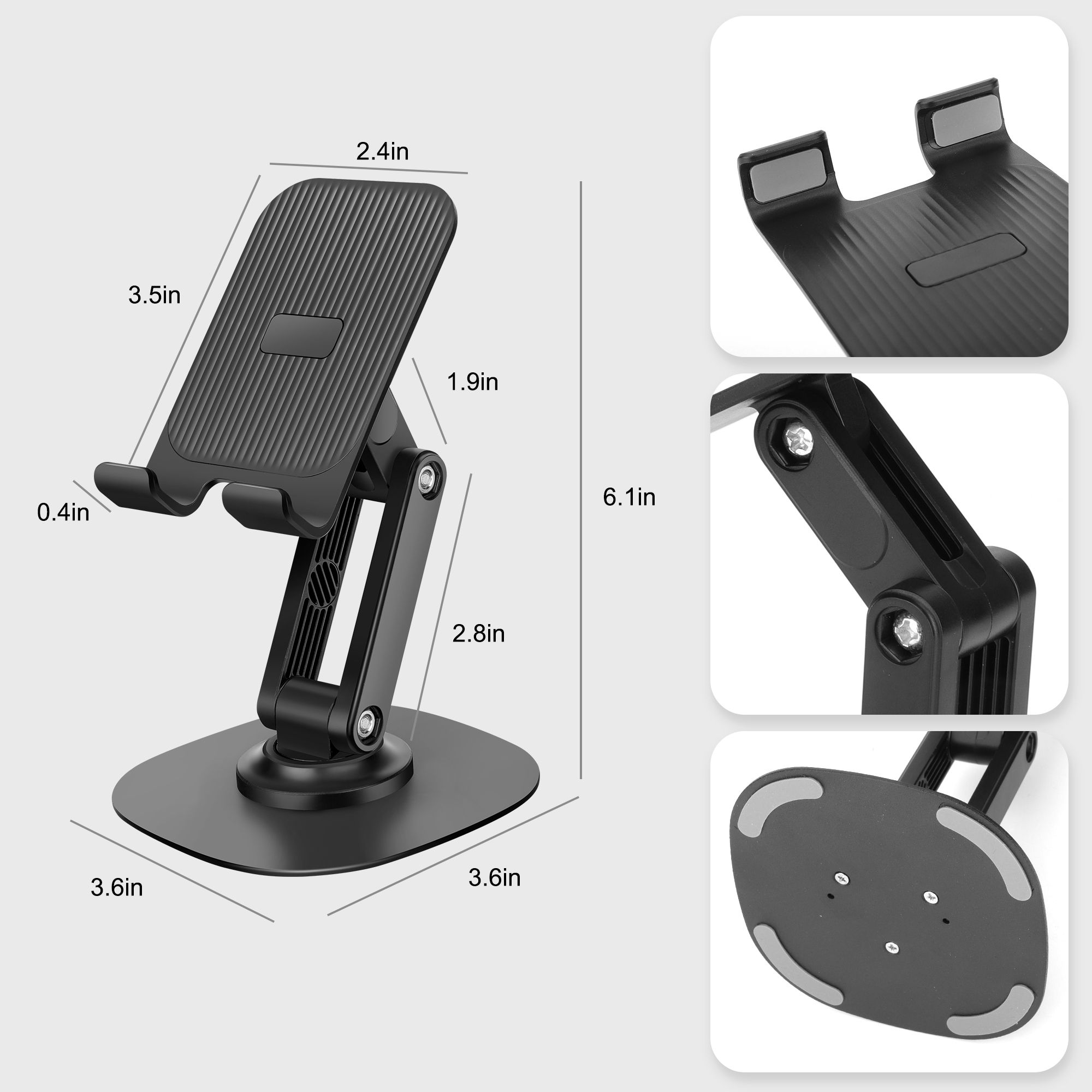 Cell Phone Stand for Desk, Angle Height Adjustable Cellphone Holder Dock Portable Cellphone Cradle Compatible with All Mobile Phones Tablet