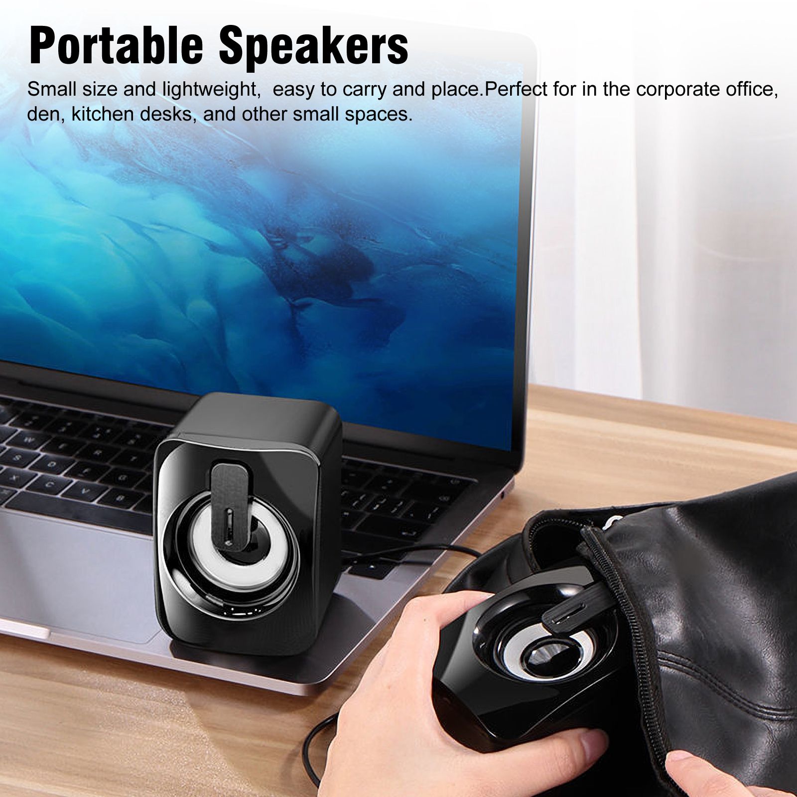 Computer Speakers for Desktop Laptop, Stereo RGB PC Gaming Speakers 7 Colors LED Lights, USB-Powered 3.5mm Wired Speakers for PC Smartphone Tablet(Original Damaged Speaker's Alternatives)