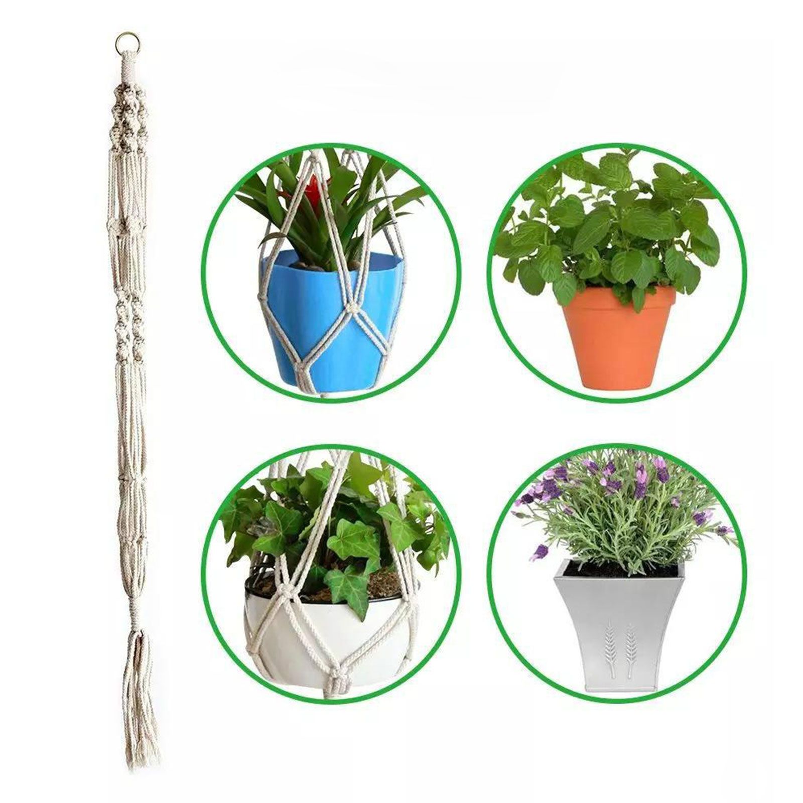 2/1pcs Macrame Plant Hangers, Indoor Outdoor Hanging Planter Baskets, Decorative Flower Pot Holders for Succulents Cacti Herbs, Boho Home Decor