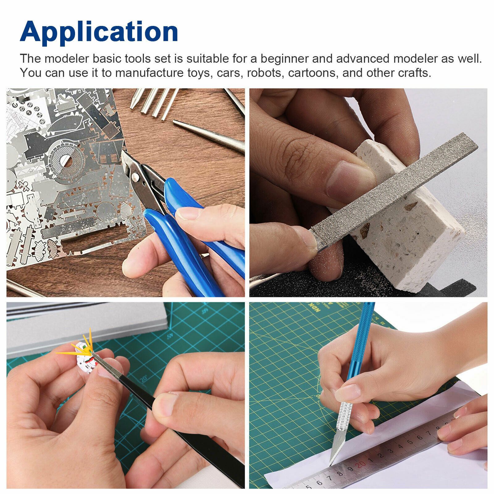 24Pcs Gundam Model Basic Tools Kit, Plastic Model Building Tools Craft Set, Hobby Building Tools Kit for Gundam, Car, Airplanes Model Assemble Building, Repairing