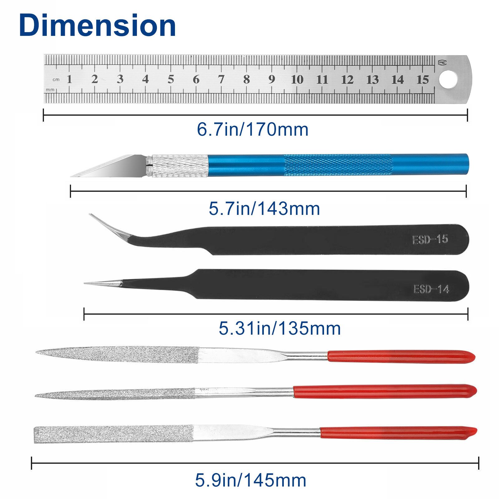24Pcs Gundam Model Basic Tools Kit, Plastic Model Building Tools Craft Set, Hobby Building Tools Kit for Gundam, Car, Airplanes Model Assemble Building, Repairing