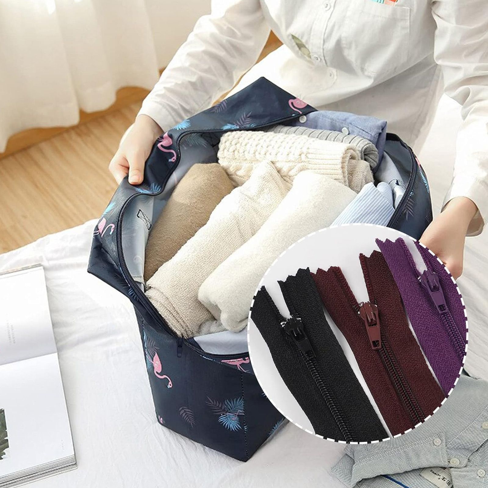 100pcs 20cm Nylon Coil Zippers Tailor, Sewing Tools Garment Accessories Zipper Sewing Fasteners (Assorted Colors)