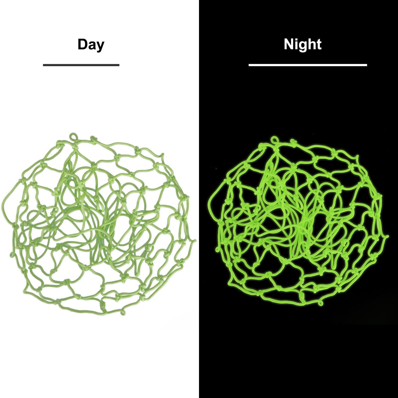 Luminous Basketball Net, Heavy Duty Nightlight Basketball Net, Glow in the Dark, All Weather Anti Whip, 12 Loops Standard Size Basketball Net for Outdoor Sports, Nylon