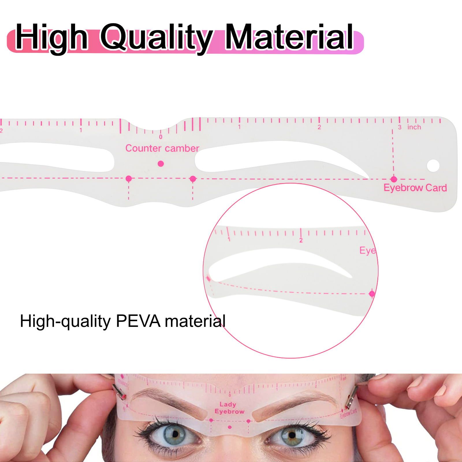 Eyebrow Stencil, 24pcs Eyebrow Shaper Kit, Reusable Eyebrow Trimming Tool for Women, Eyebrow Grooming Stencil Kit DIY Shaping Templates with Fixing Rope, 3 Mins Makeup, Suitable for 98%