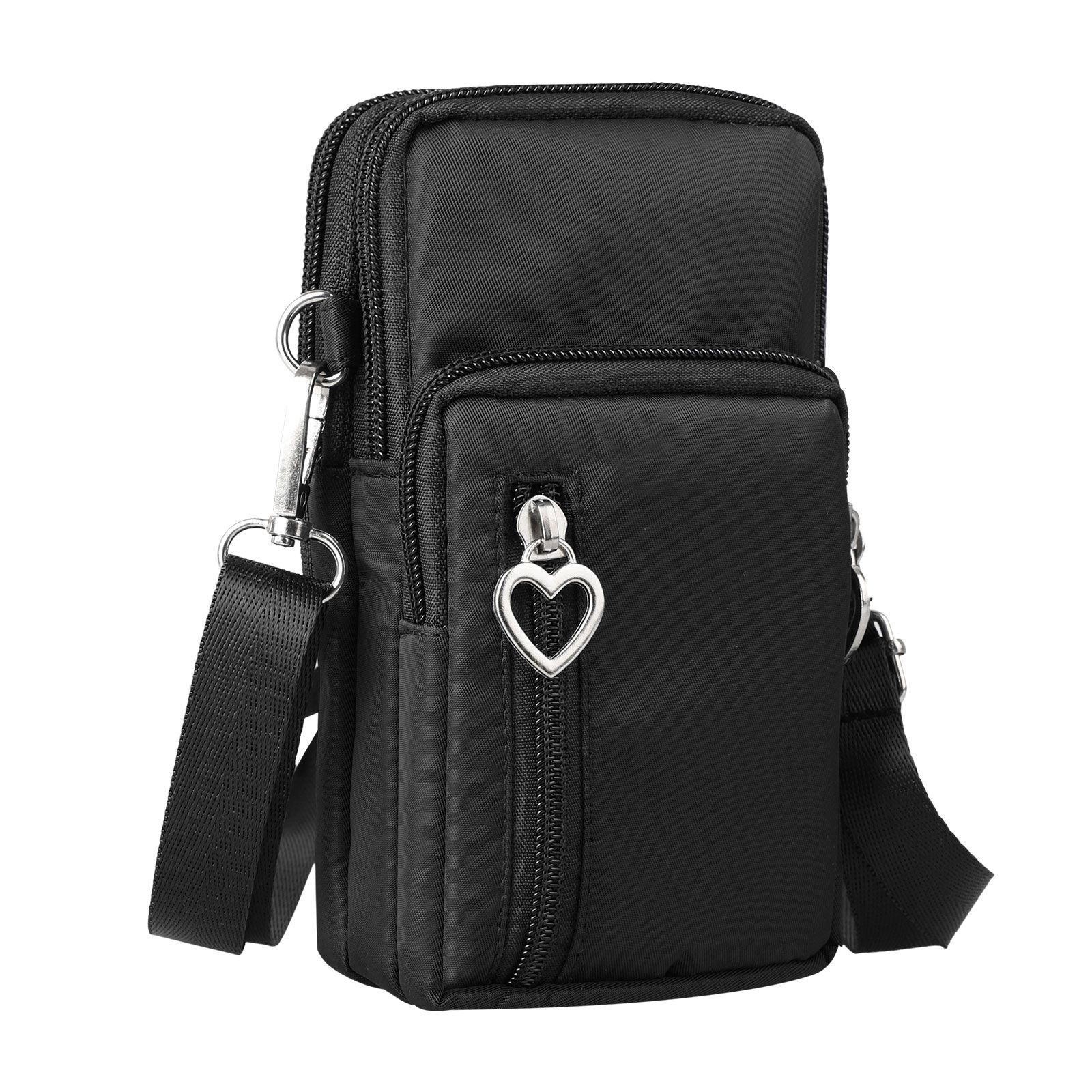 Small Crossbody Cell Phone Purse for Women, Nylon Waterproof Shoulder Bag with Credit Card Slots, Adjustable Strap