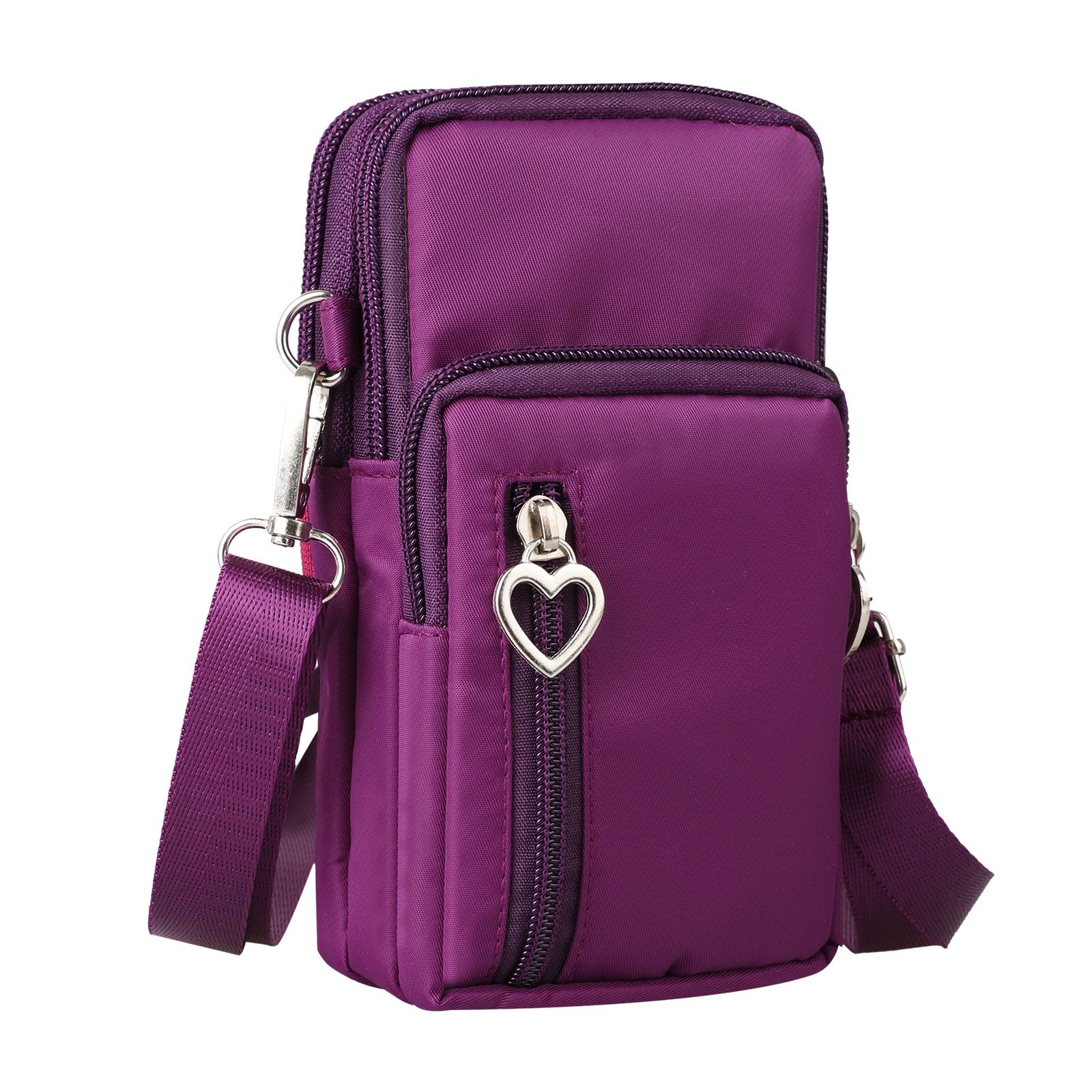 Small Crossbody Cell Phone Purse for Women, Nylon Waterproof Shoulder Bag with Credit Card Slots, Adjustable Strap