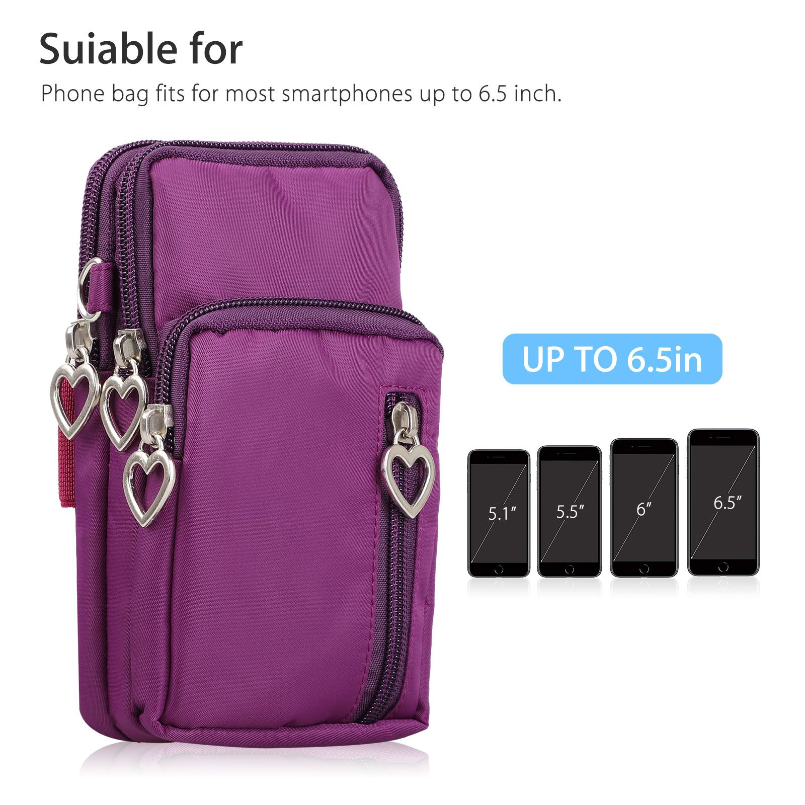 Small Crossbody Cell Phone Purse for Women, Nylon Waterproof Shoulder Bag with Credit Card Slots, Adjustable Strap