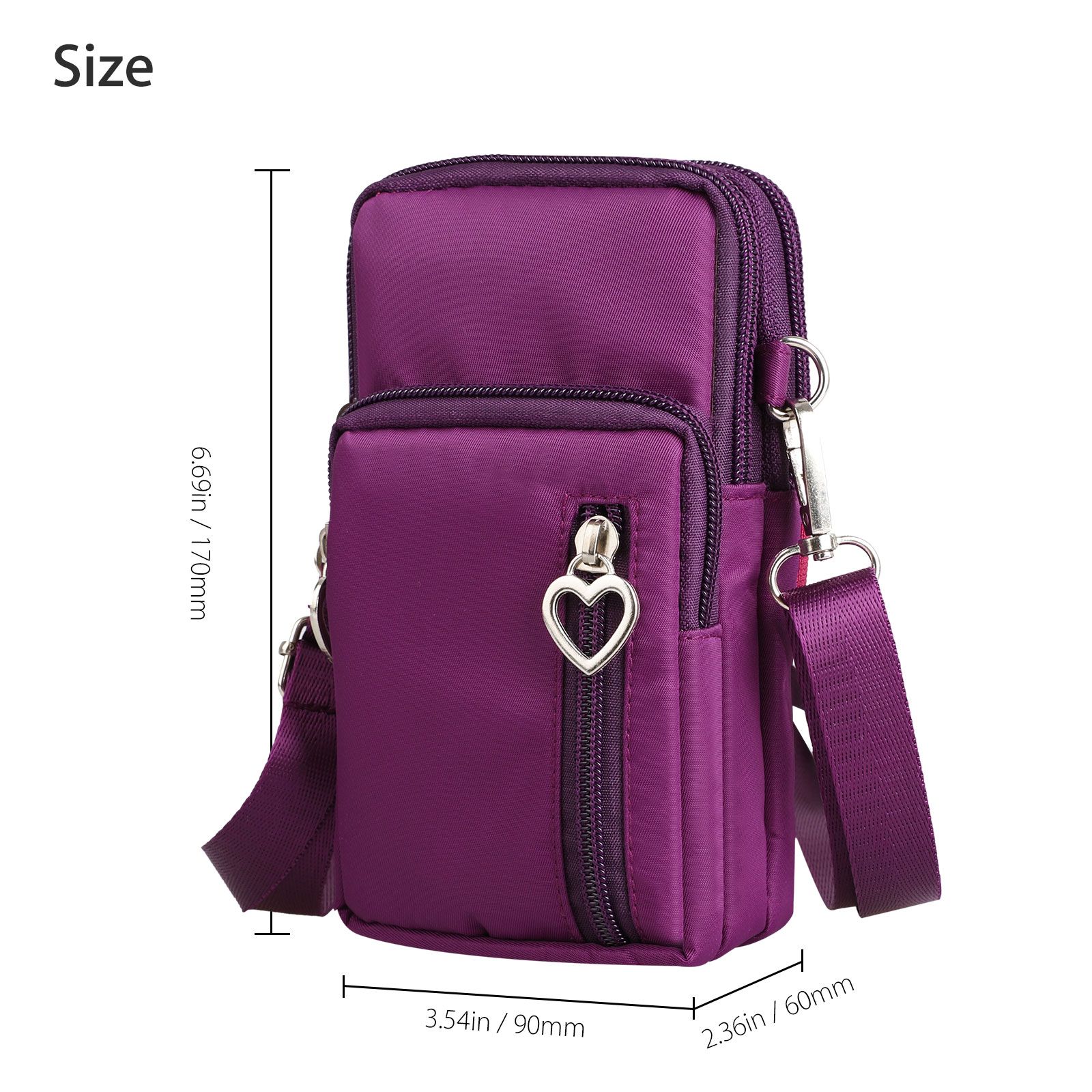 Small Crossbody Cell Phone Purse for Women, Nylon Waterproof Shoulder Bag with Credit Card Slots, Adjustable Strap