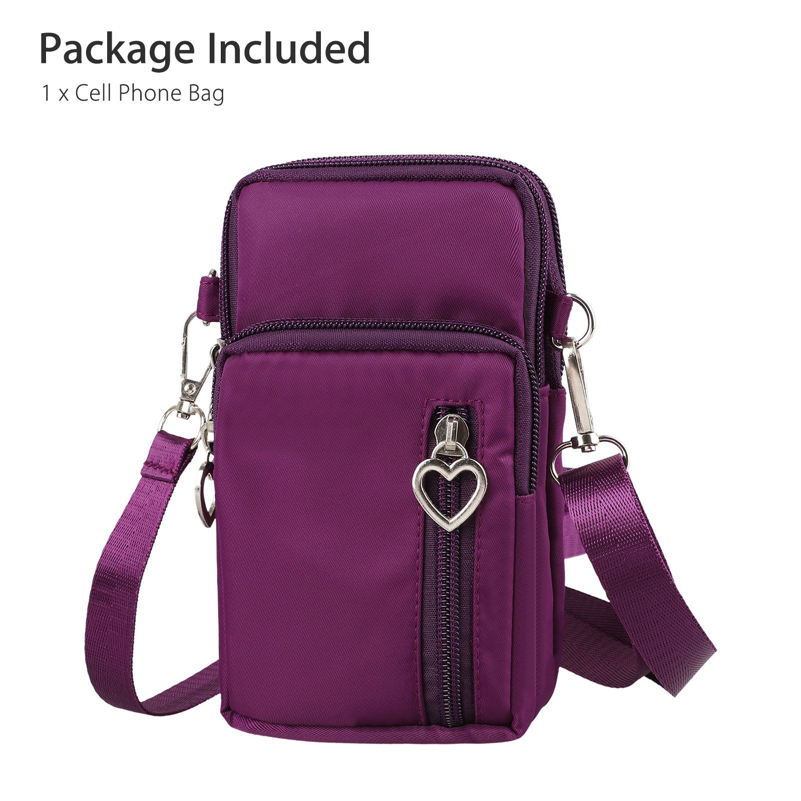 Small Crossbody Cell Phone Purse for Women, Nylon Waterproof Shoulder Bag with Credit Card Slots, Adjustable Strap