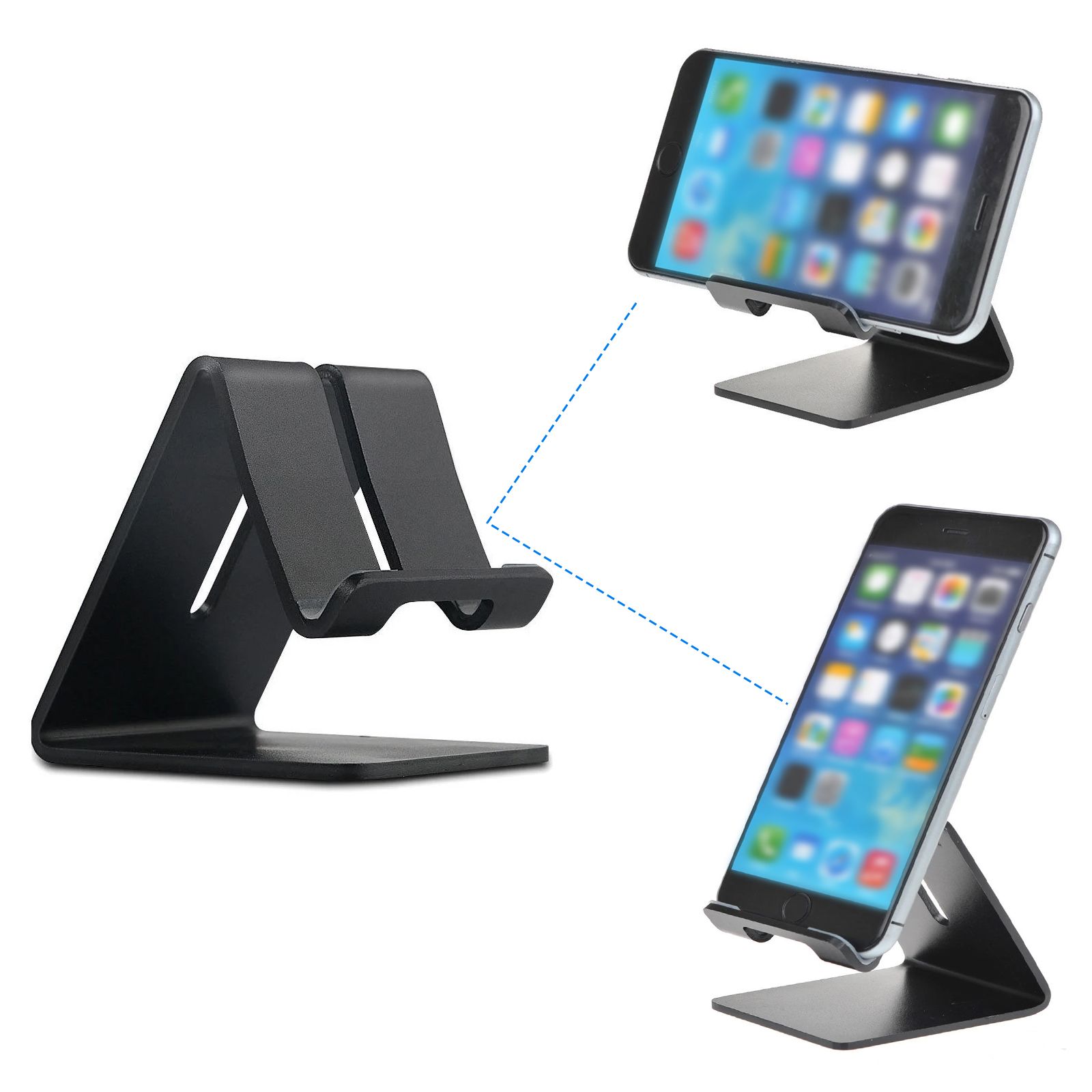 Universal Cell Phone Tablet Desk Stand Holder Mount Compatible with iPhone 14 13 Mini 12 Pro Max XR XS X 8, Samsung Galaxy S20 S9 Plus S10 S8 Note 9 8 5