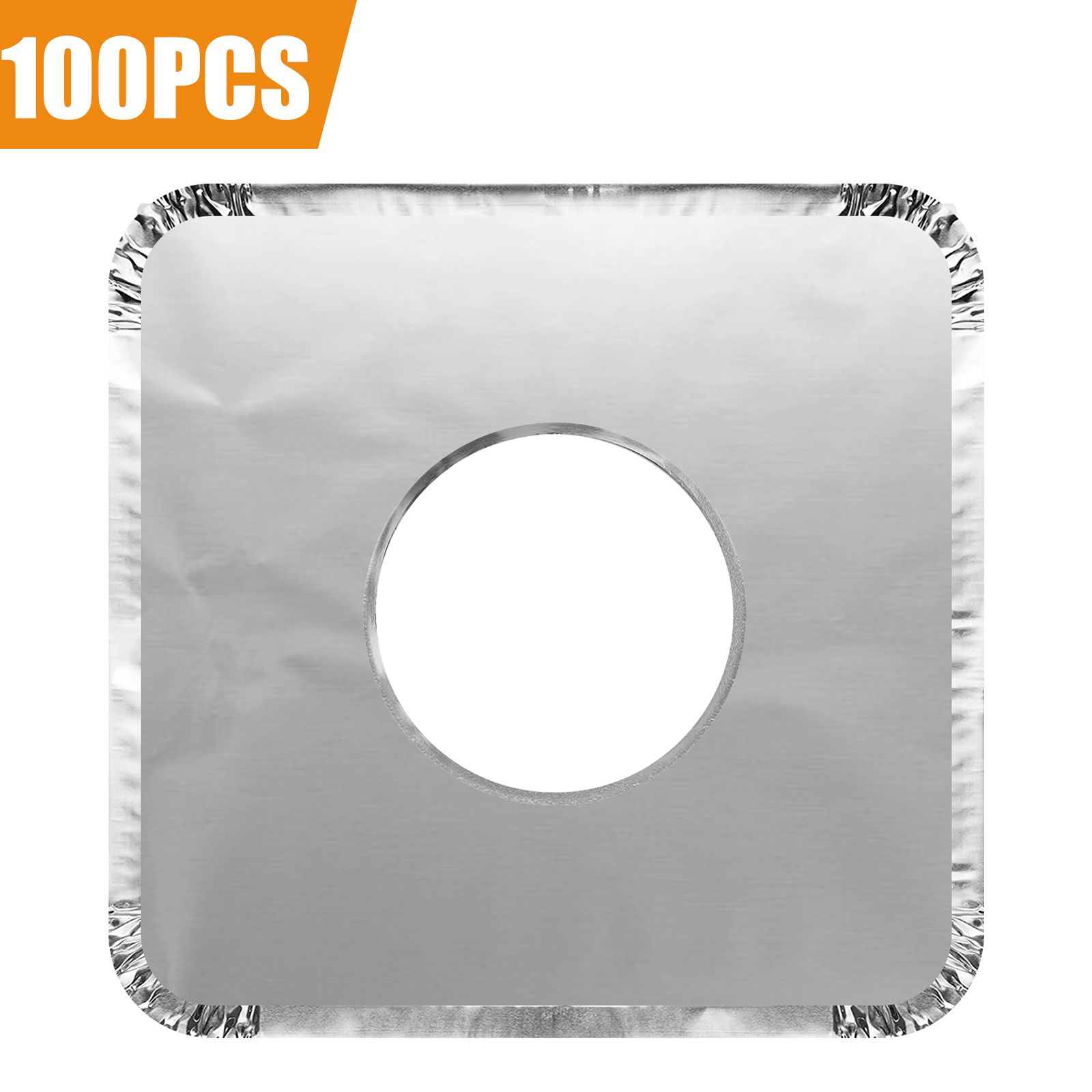 100 Pack Aluminum Foil Stove Burner Covers, 22cm  Square Disposable Gas Burner Liner, Gas Range Protector Bibs for keep Gas Range Clean
