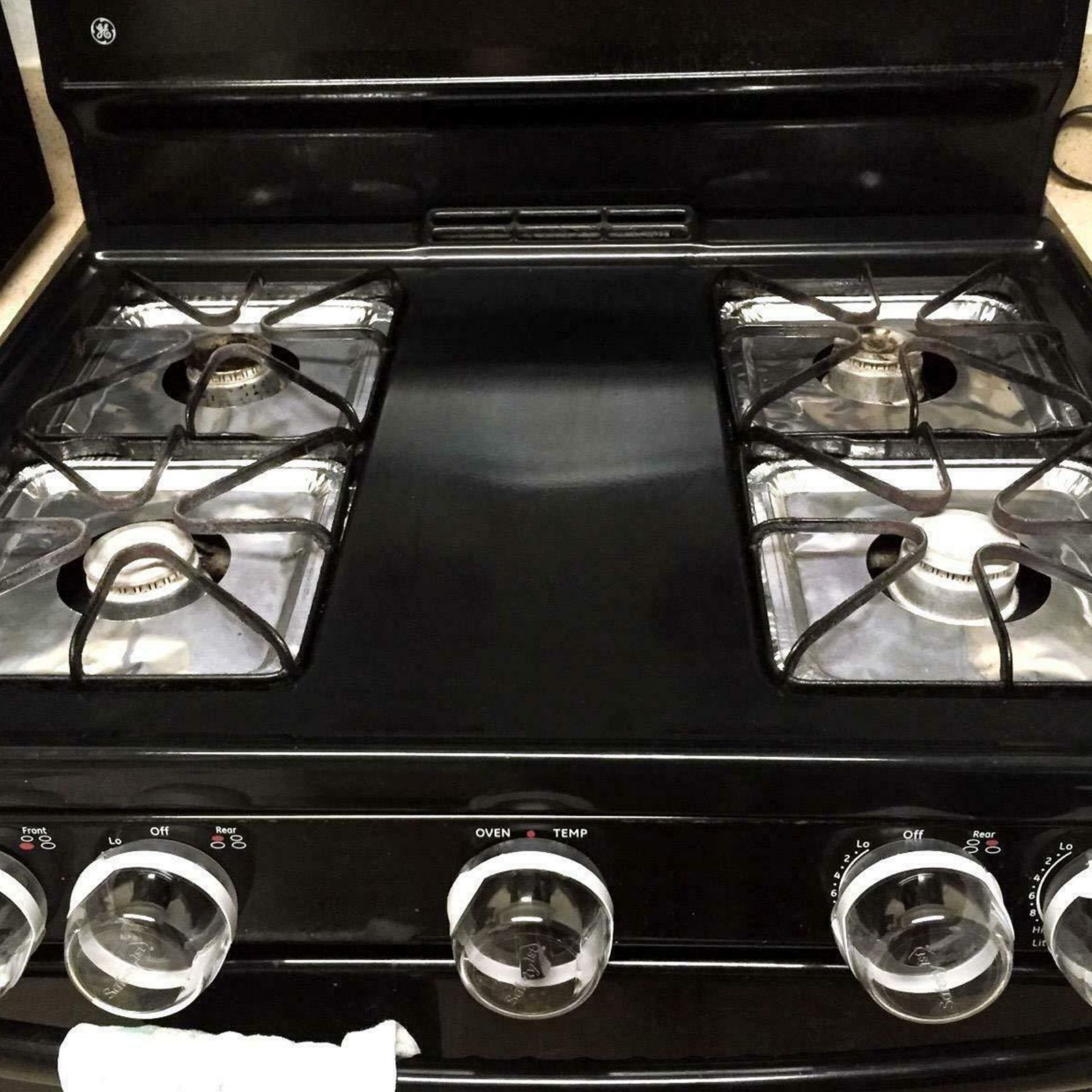 100 Pack Aluminum Foil Stove Burner Covers, 22cm  Square Disposable Gas Burner Liner, Gas Range Protector Bibs for keep Gas Range Clean