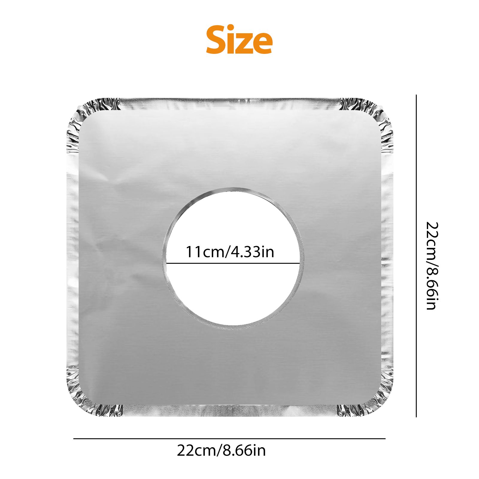 100 Pack Aluminum Foil Stove Burner Covers, 22cm  Square Disposable Gas Burner Liner, Gas Range Protector Bibs for keep Gas Range Clean