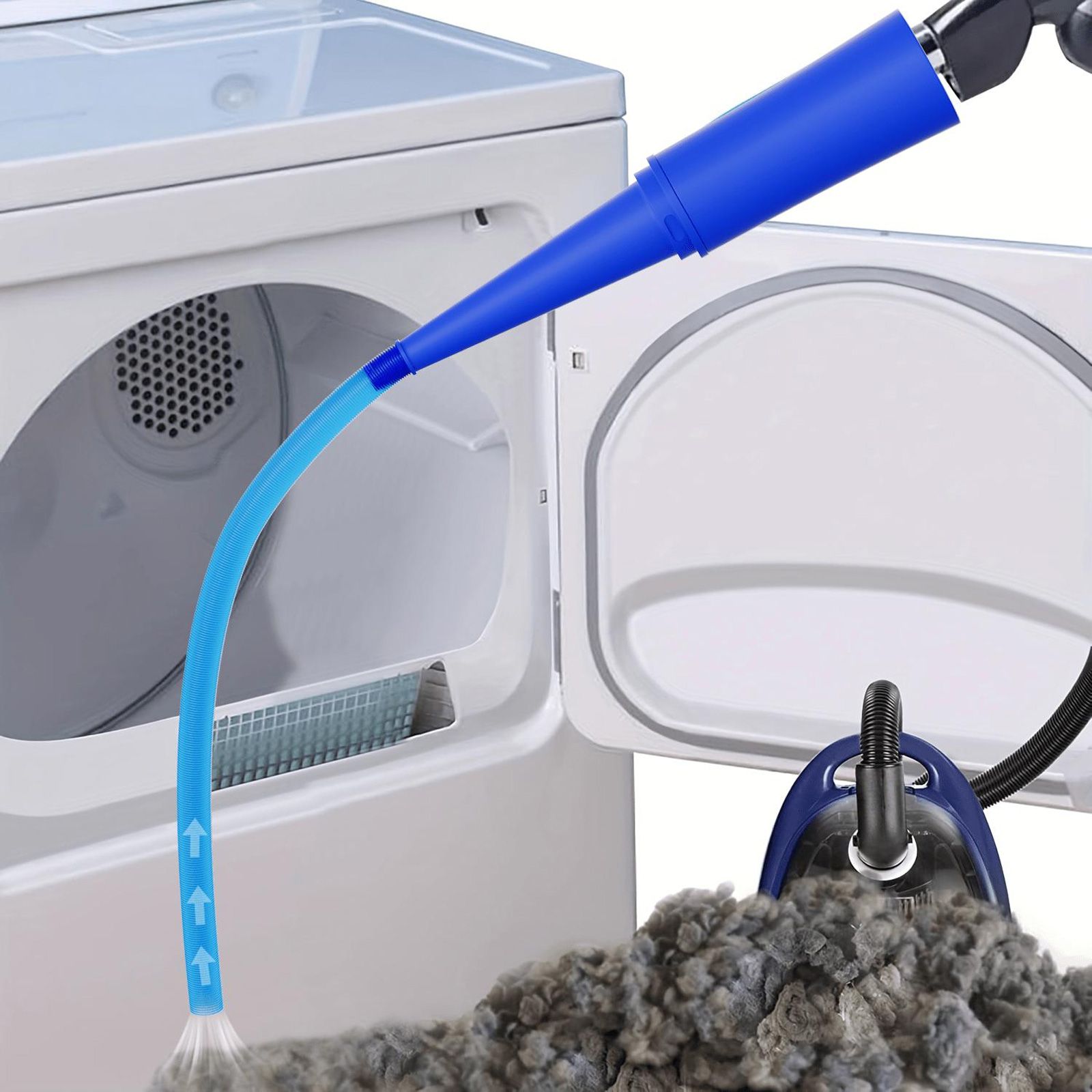Dryer Vent Cleaner Kit Vacuum Attachment Compatible with Most Vacuum Cleaners,  Lint Remover Power Washers and Vacuum Hose Quickly Removes Lint