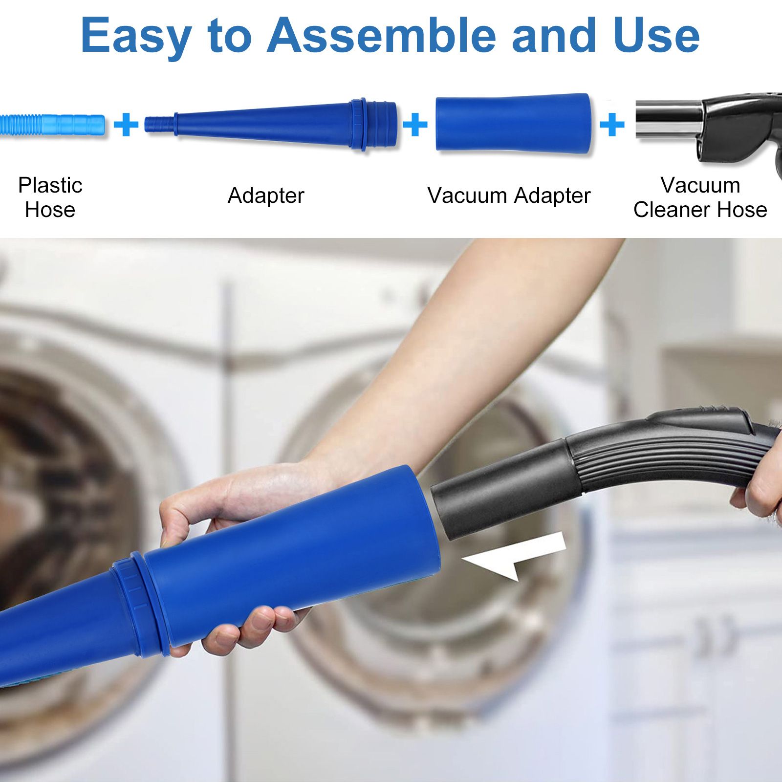 Dryer Vent Cleaner Kit Vacuum Attachment Compatible with Most Vacuum Cleaners,  Lint Remover Power Washers and Vacuum Hose Quickly Removes Lint