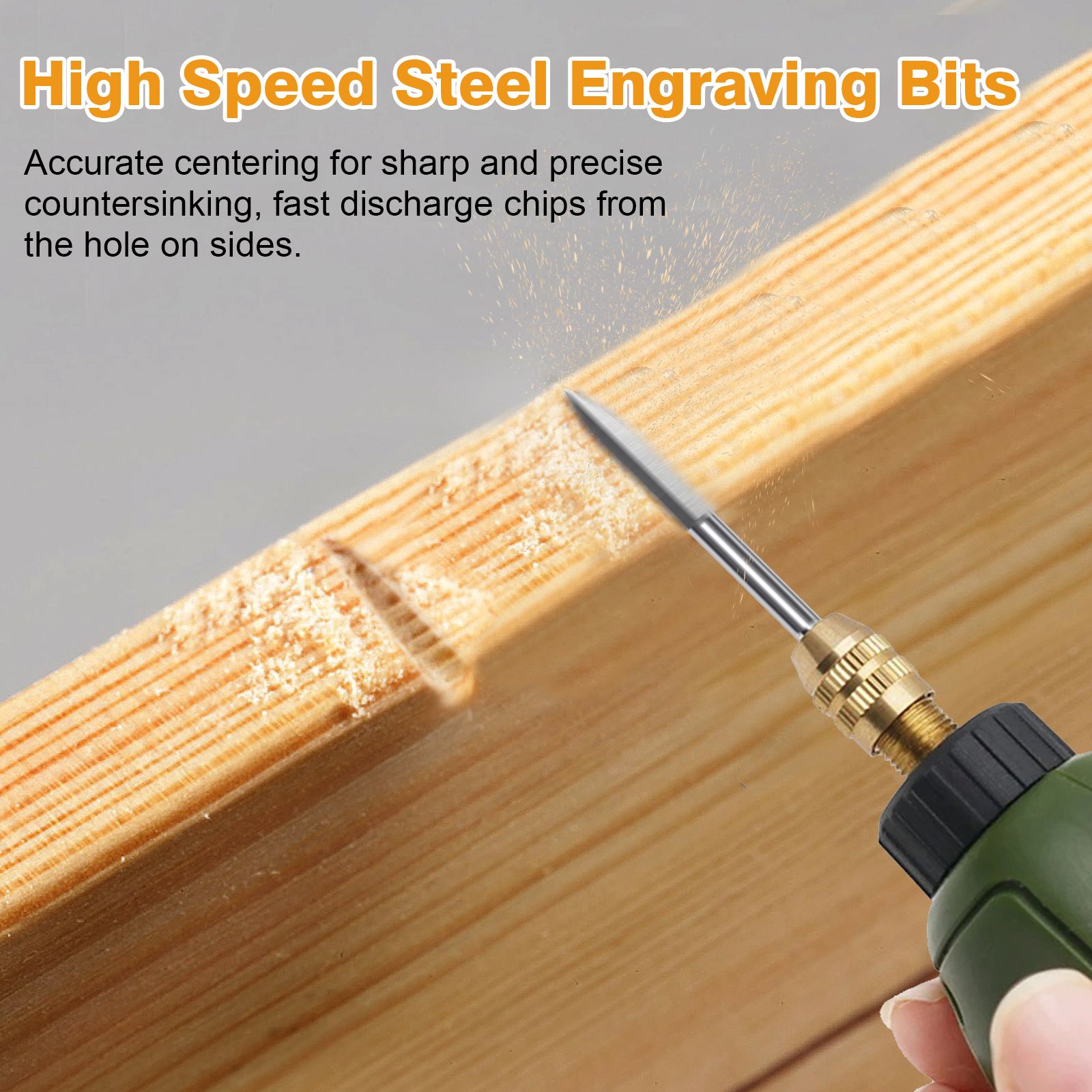 6PCS Wood Carving Drill Bits Set for Rotary Tool, 1/8" Shank HSS Engraving Drill Bit Woodworking Tool for DIY Carving Drilling Micro Sculpting