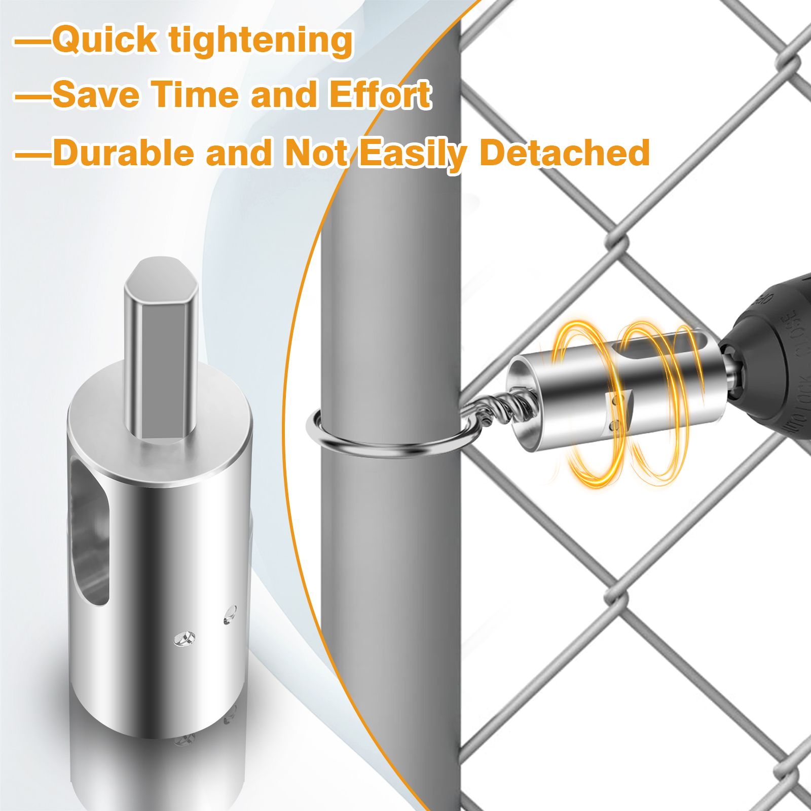11 Gauge Twist Ties EZ Tool, Stainless Steel Twist Ties Drill Truck Tool for Chain Link Fence Wire Making