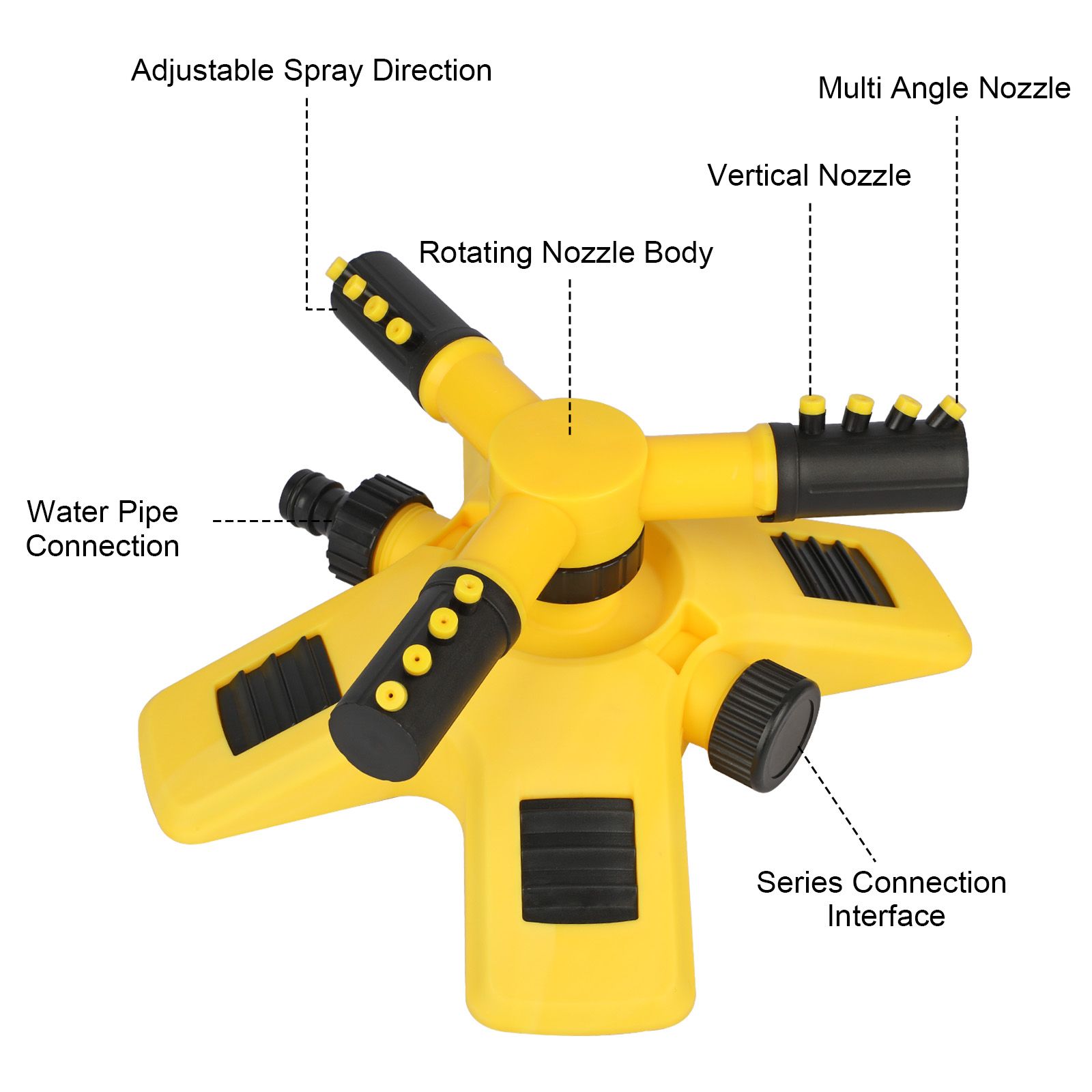 Water Sprinkler for Kids and Toddlers, Summer Yard Outdoor Water Play Toys with Rotating Spray Nozzles, Outside Splashing Lawn Game for Kids Ages 3 4 5 6 7 8 Boys Girls Pets, Attaches to Garden Hose