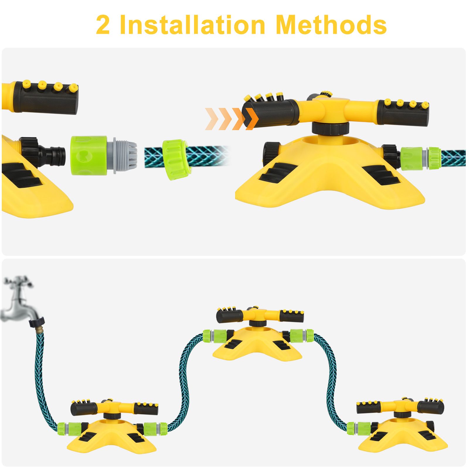 Water Sprinkler for Kids and Toddlers, Summer Yard Outdoor Water Play Toys with Rotating Spray Nozzles, Outside Splashing Lawn Game for Kids Ages 3 4 5 6 7 8 Boys Girls Pets, Attaches to Garden Hose