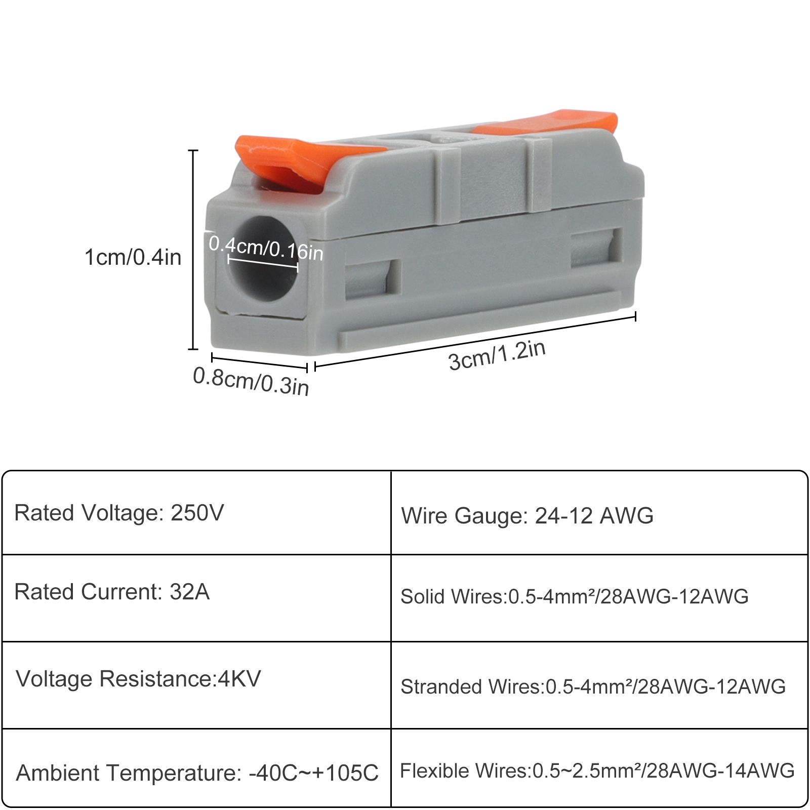 60PCS Lever Wire Connectors Kit, Mini Quick Wire Splice Connectors Push-in, 2/3/4/5/6 Port, 1 in 1 Out Electrical Wire Butt Splice Inline Terminals, 24-12 AWG