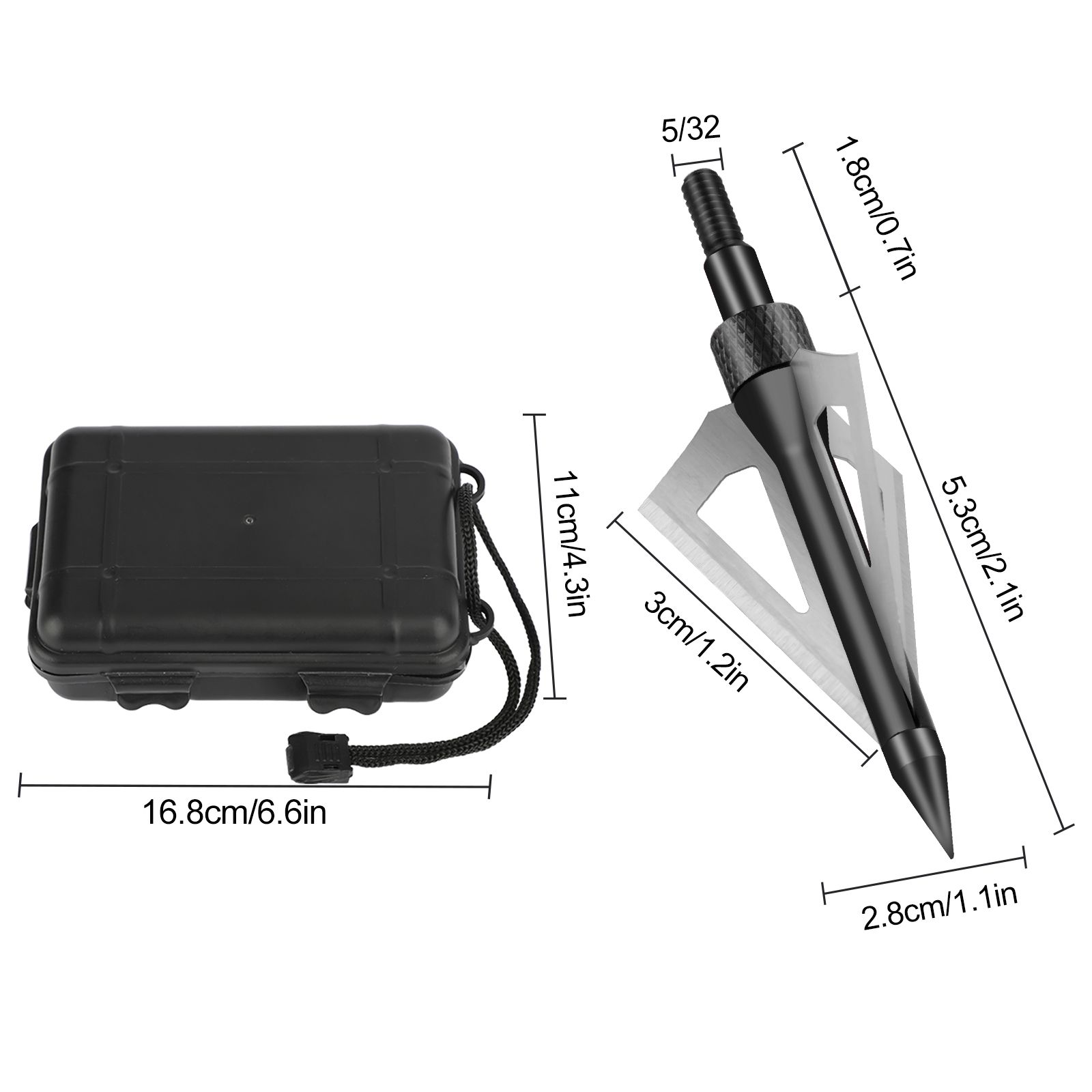 12 Pcs Hunting Broadheads, 3 Blades Archery Broadheads 100 Grain Hunting Screw-in Arrow Tips Compatible with Crossbow and Compound Bow