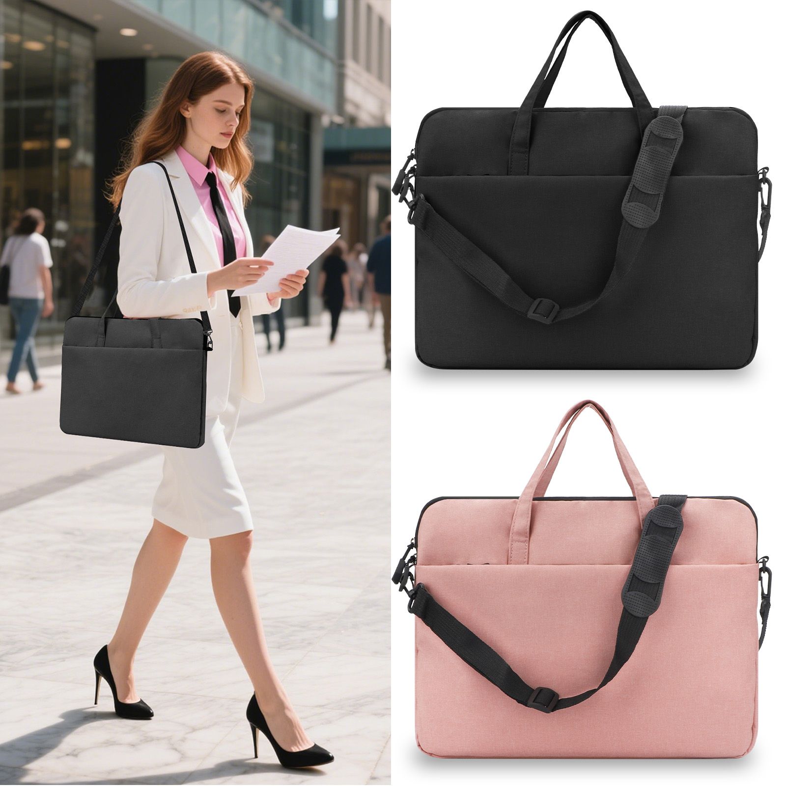 15.7" Laptop Sleeve Case, Travel Carrying Bag Fits for 15"–15.6" HP Dell Lenovo Acer Asus Notebook