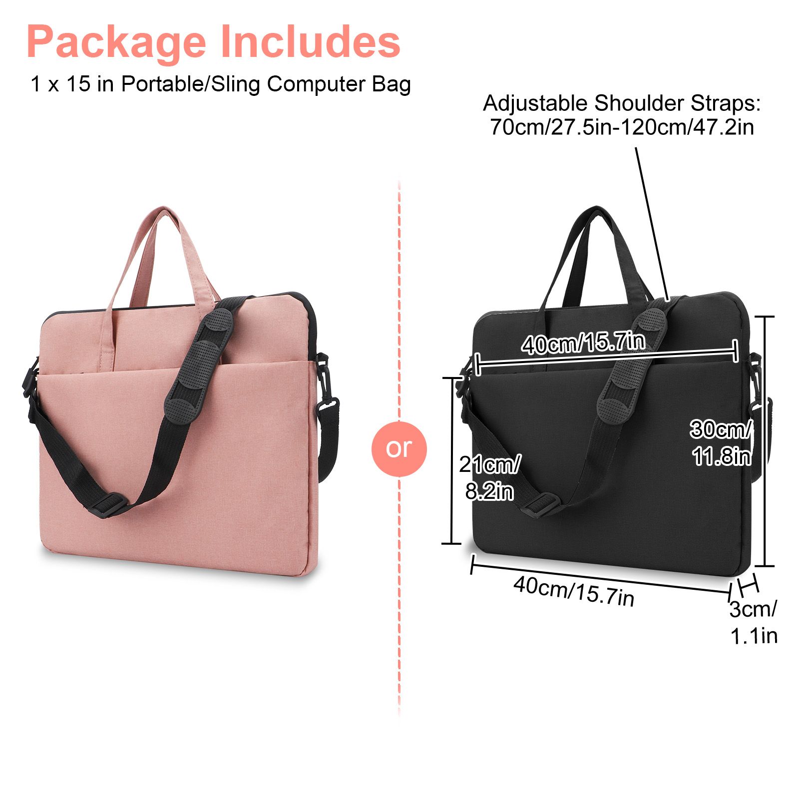 15.7" Laptop Sleeve Case, Travel Carrying Bag Fits for 15"–15.6" HP Dell Lenovo Acer Asus Notebook