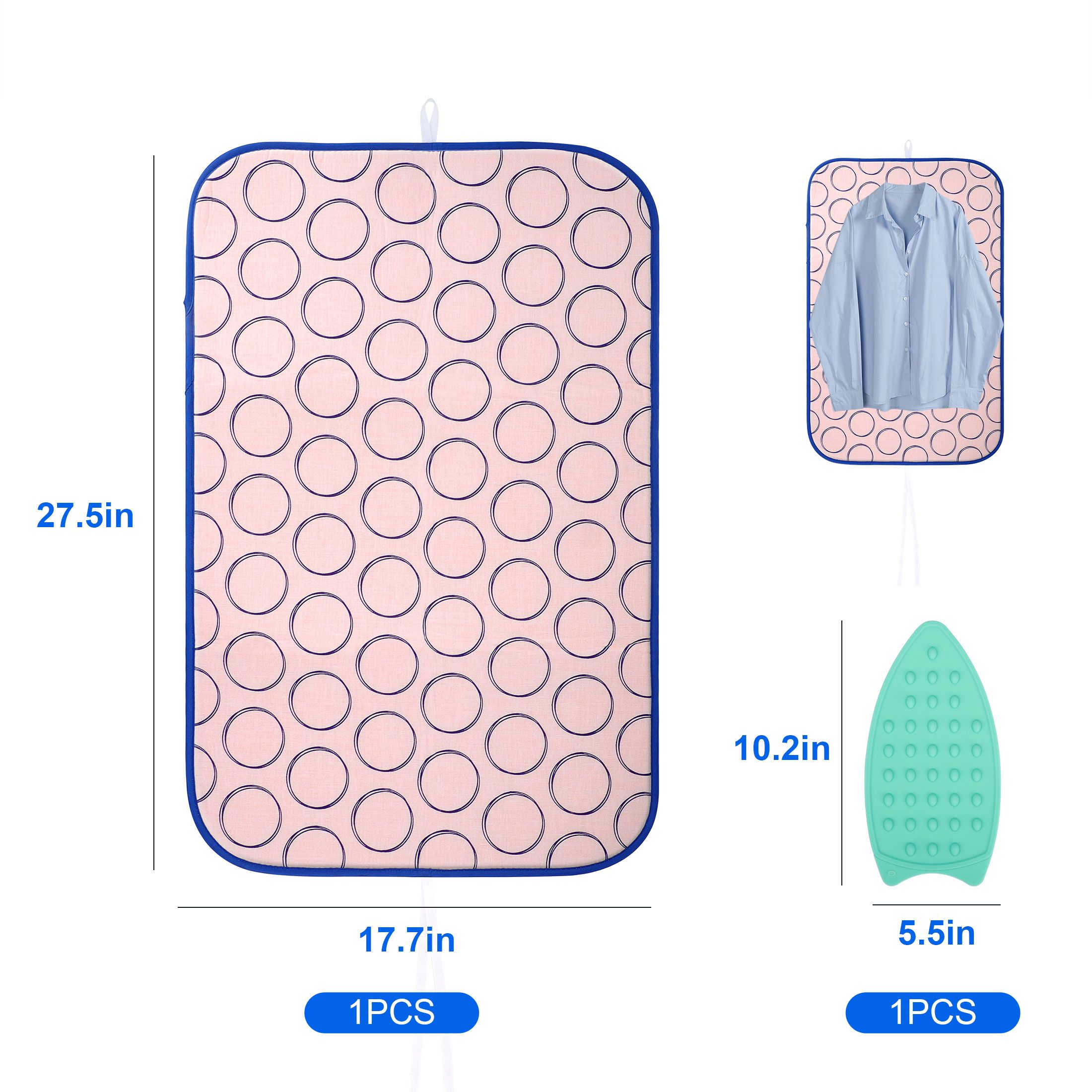 Ironing Mat, Portable Travel Ironing Blanket, Thickened Heat Resistant Ironing Pad for Table Top, Washer, Dryer