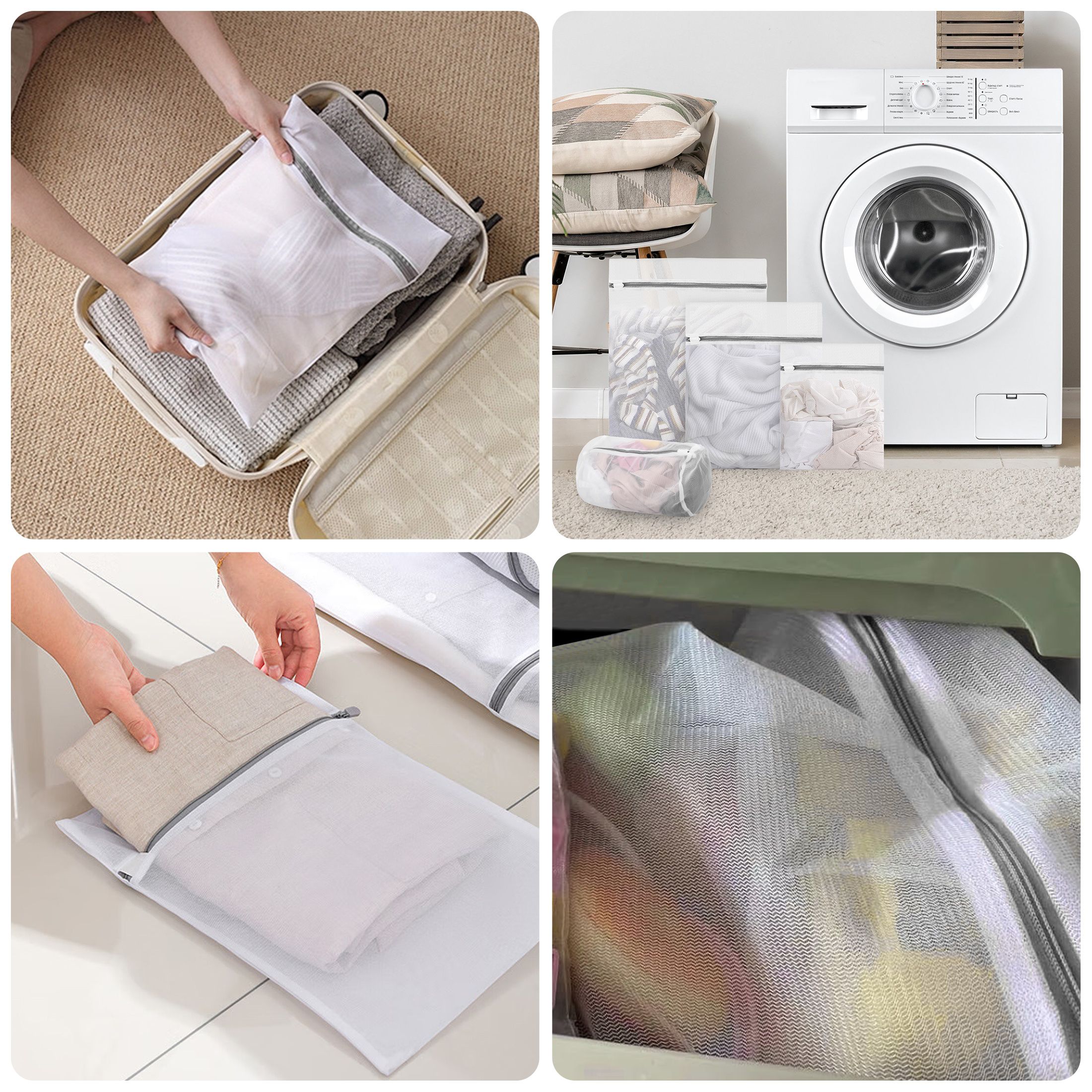 12pcs Mesh Laundry Bags, Lingerie Bags for Washing Delicates, Clothing Wash Bags, Garment Bag for Washing Machine