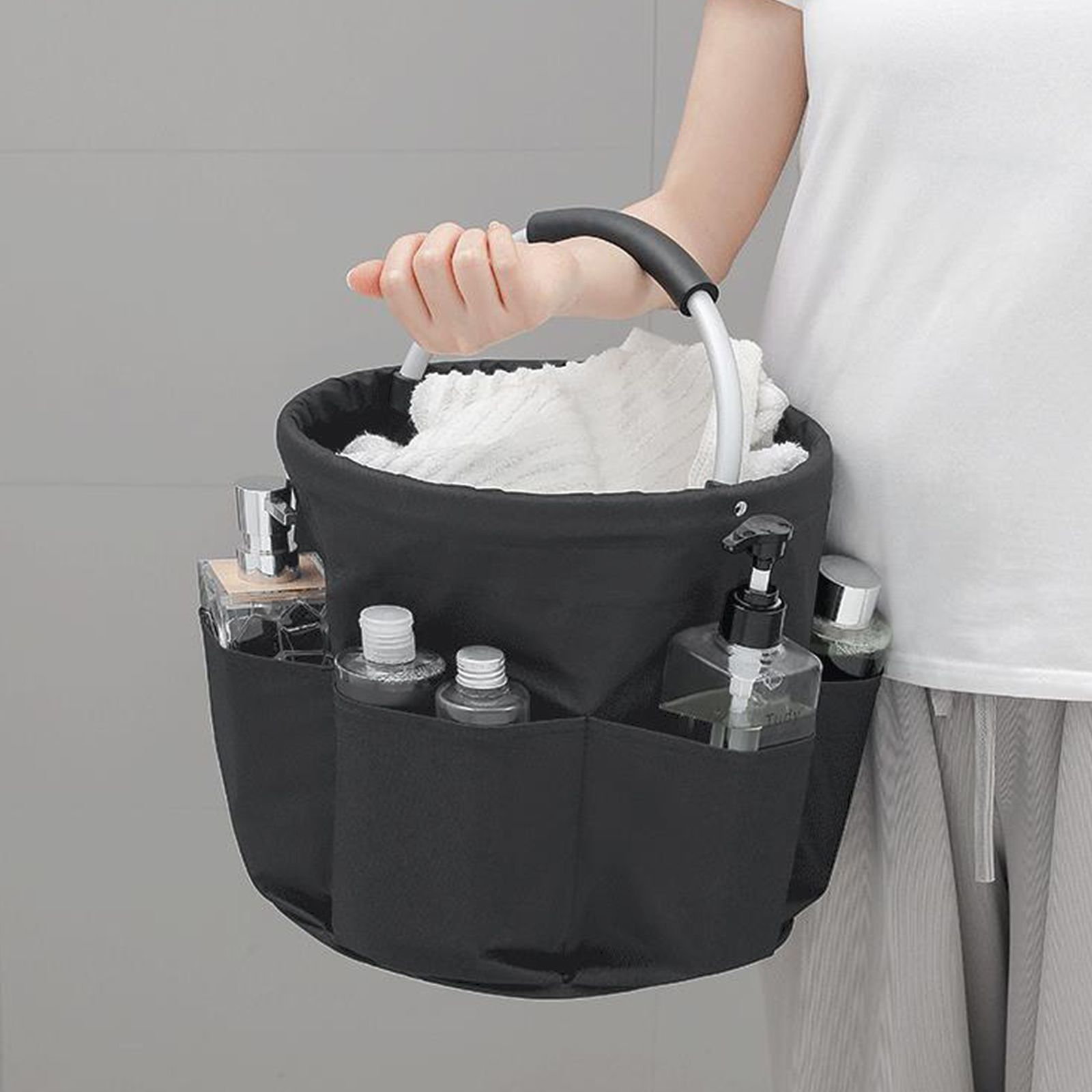 Garden Tool Bag, Foldable Garden Tote Storage Bag with 6 Pockets, Heavy Duty Standable Garden Tool Kit Holder