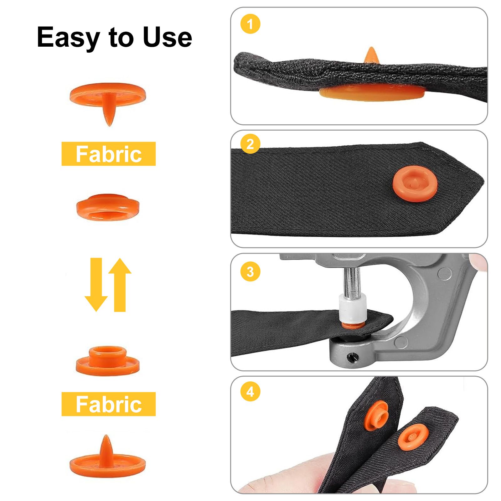 150pcs Snap Fasteners Tool Kit, 15 Color Sewing Art Plastic Buttons Fastener with Pliers and Setting Tools