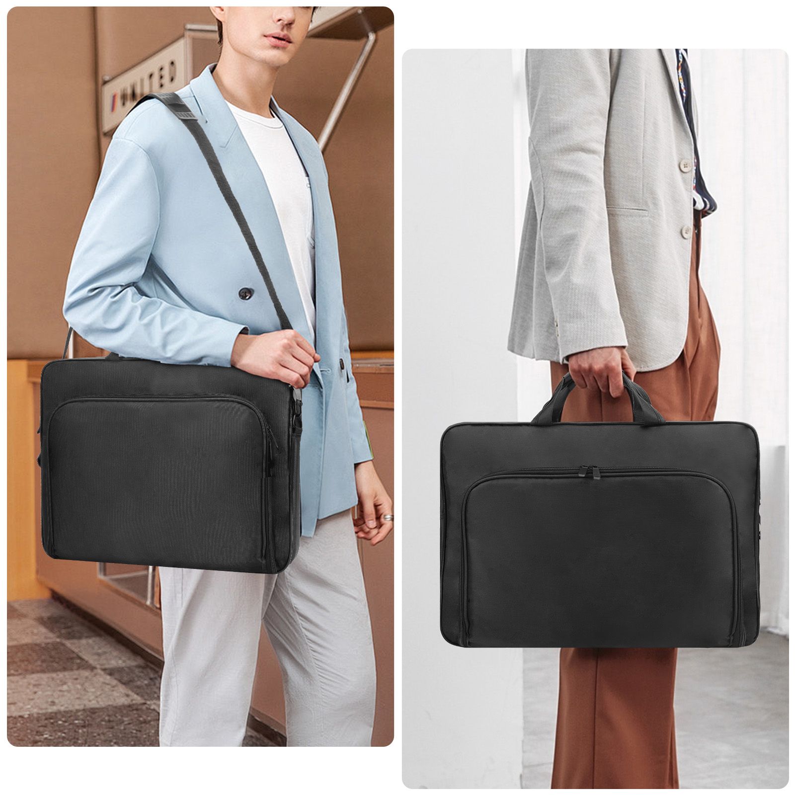 Laptop Bag, 17inch Messenger Shoulder Bag Business Carrying Case for Laptop Tablet, Black