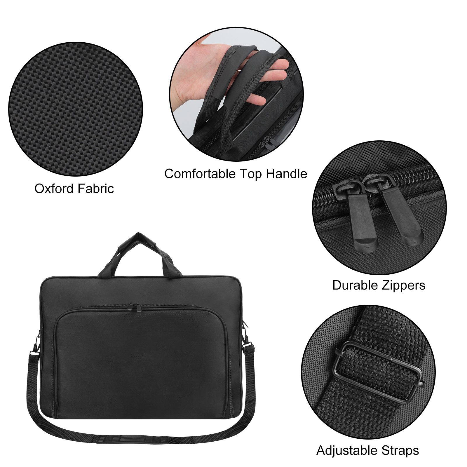 Laptop Bag, 17inch Messenger Shoulder Bag Business Carrying Case for Laptop Tablet, Black