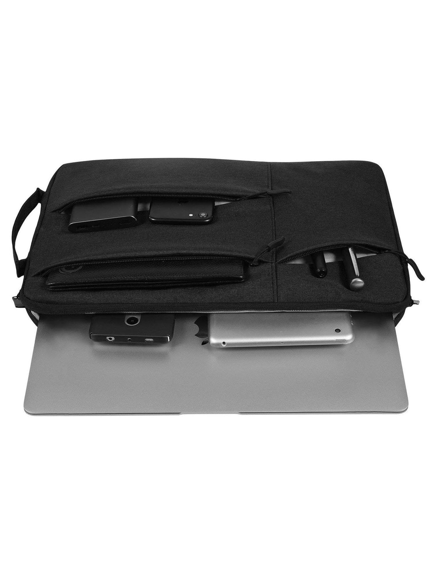 15.6inch Laptop Sleeve Case Computer Carrying Bag Fis for MacBook Pro Lenovo HP Dell, Black