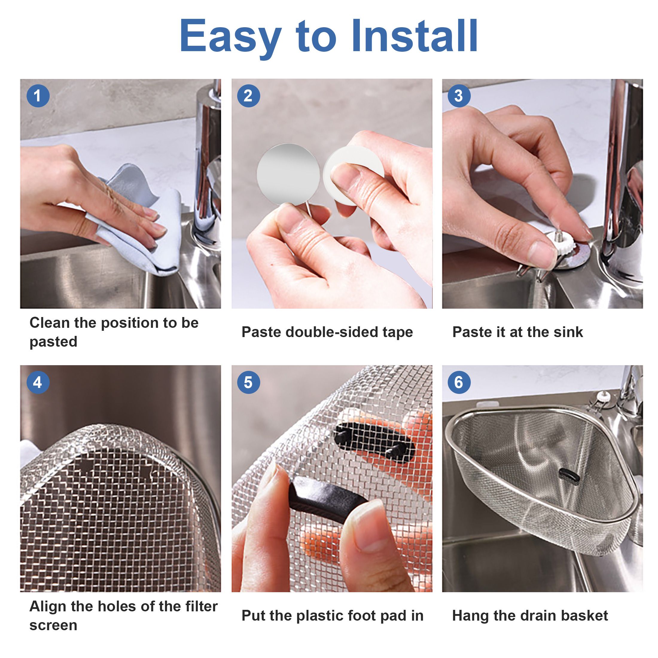 Kitchen Triangle Corner Sink Strainer for Kitchen Sink, Stainless Steel Food Catcher Strainer for Kitchen Waste, Vegetable, Fruits(21.9 x 15.5 x 7.9cm)