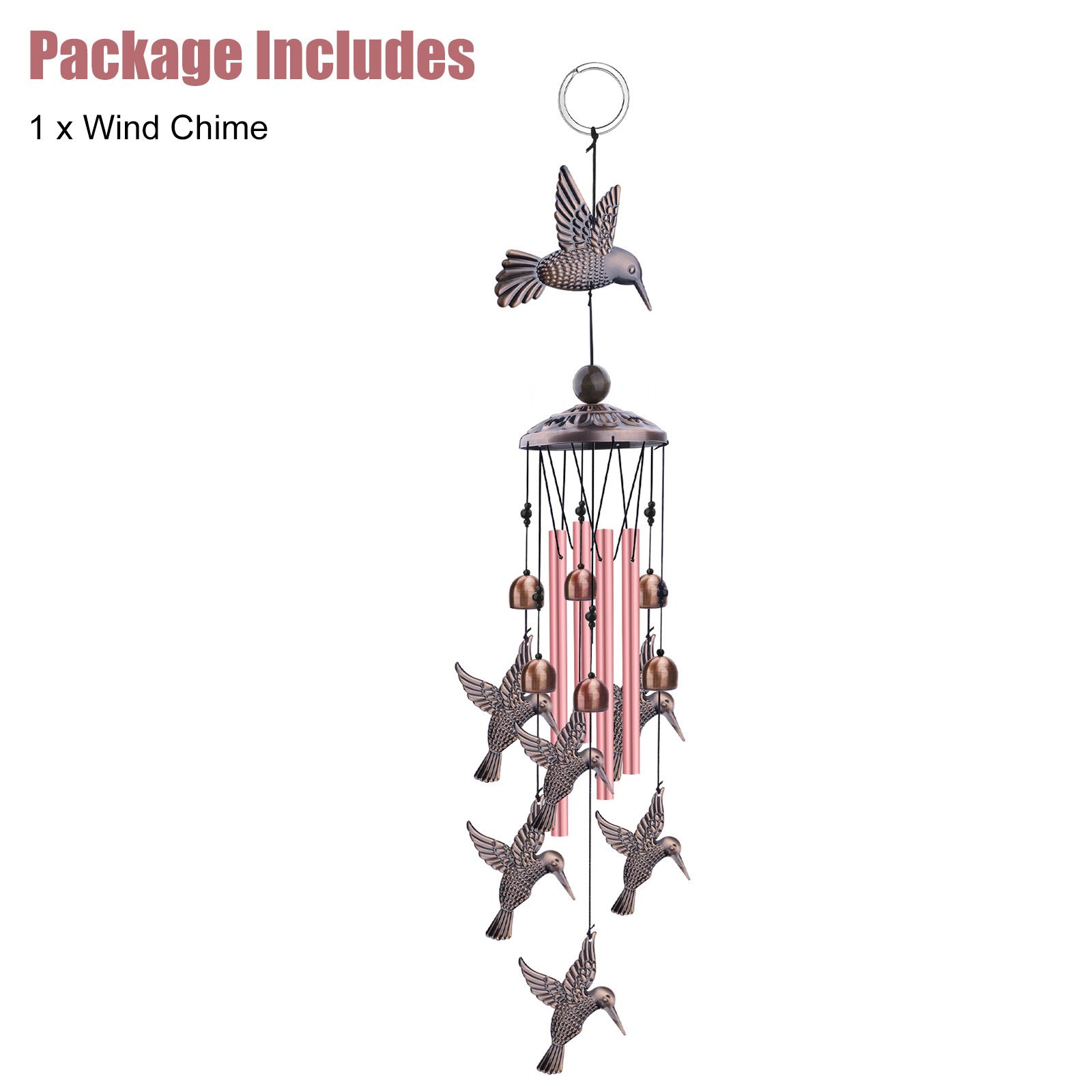 Hummingbird Chimes for Outside, Decorative Wind Chimes Hummingbird Gifts for Women, Memorial Windchimes Outdoors for Patio Garden Decor, Gifts for Mom Grandma