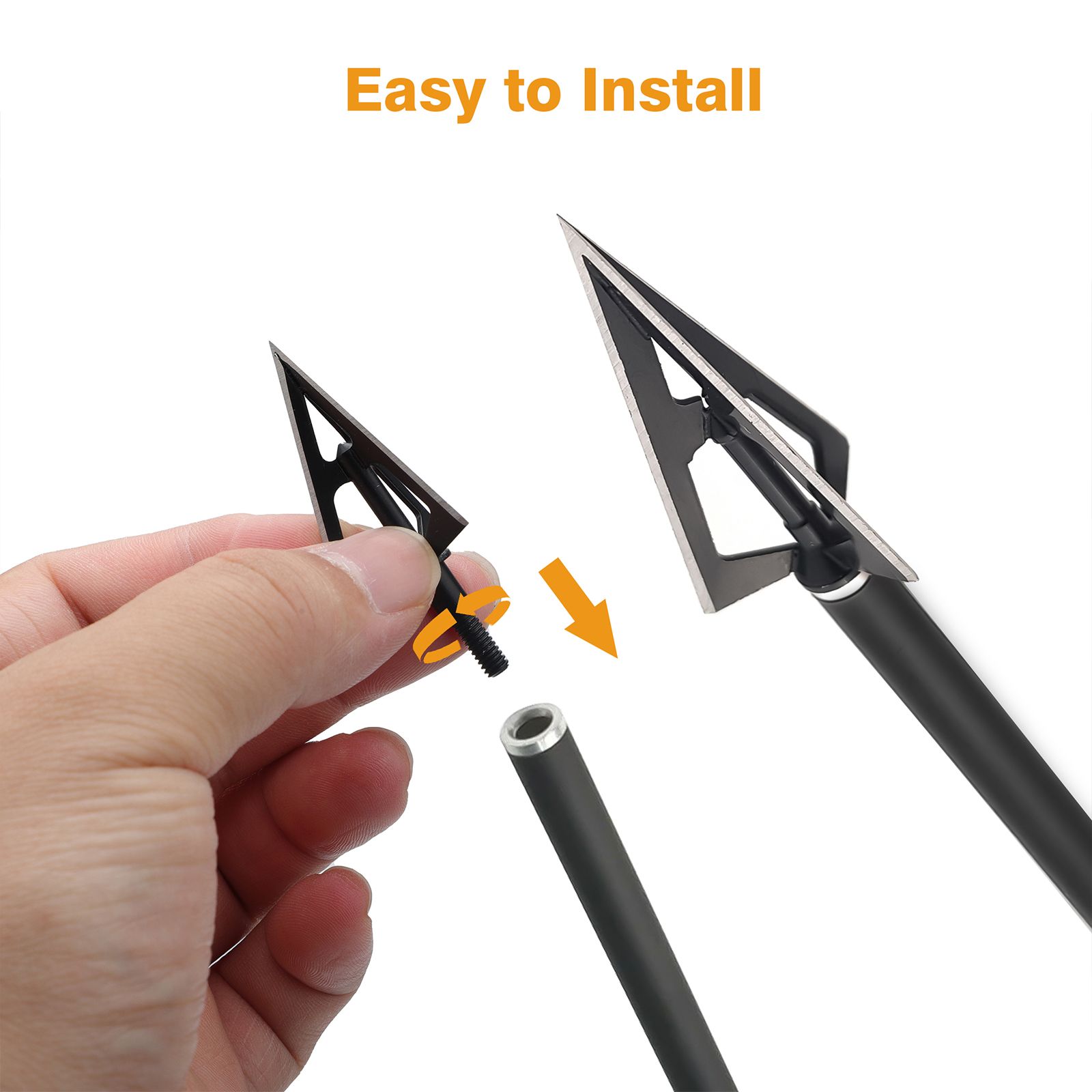 Archery Broadheads, 12pcs 100 Grains Screw in Arrow Archery 3 Blades Hunting Heads Arrow Tips Compatible Crossbow& Compound Bow