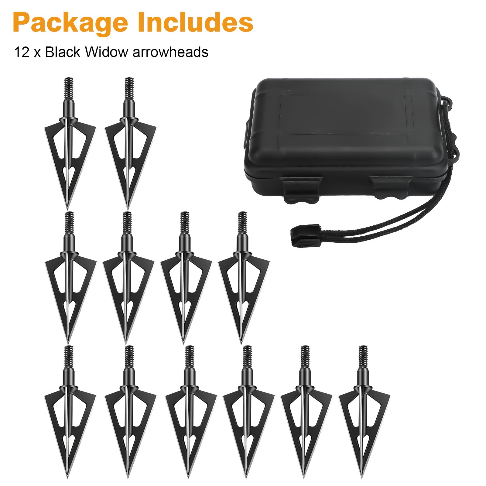 Archery Broadheads, 12pcs 100 Grains Screw in Arrow Archery 3 Blades Hunting Heads Arrow Tips Compatible Crossbow& Compound Bow