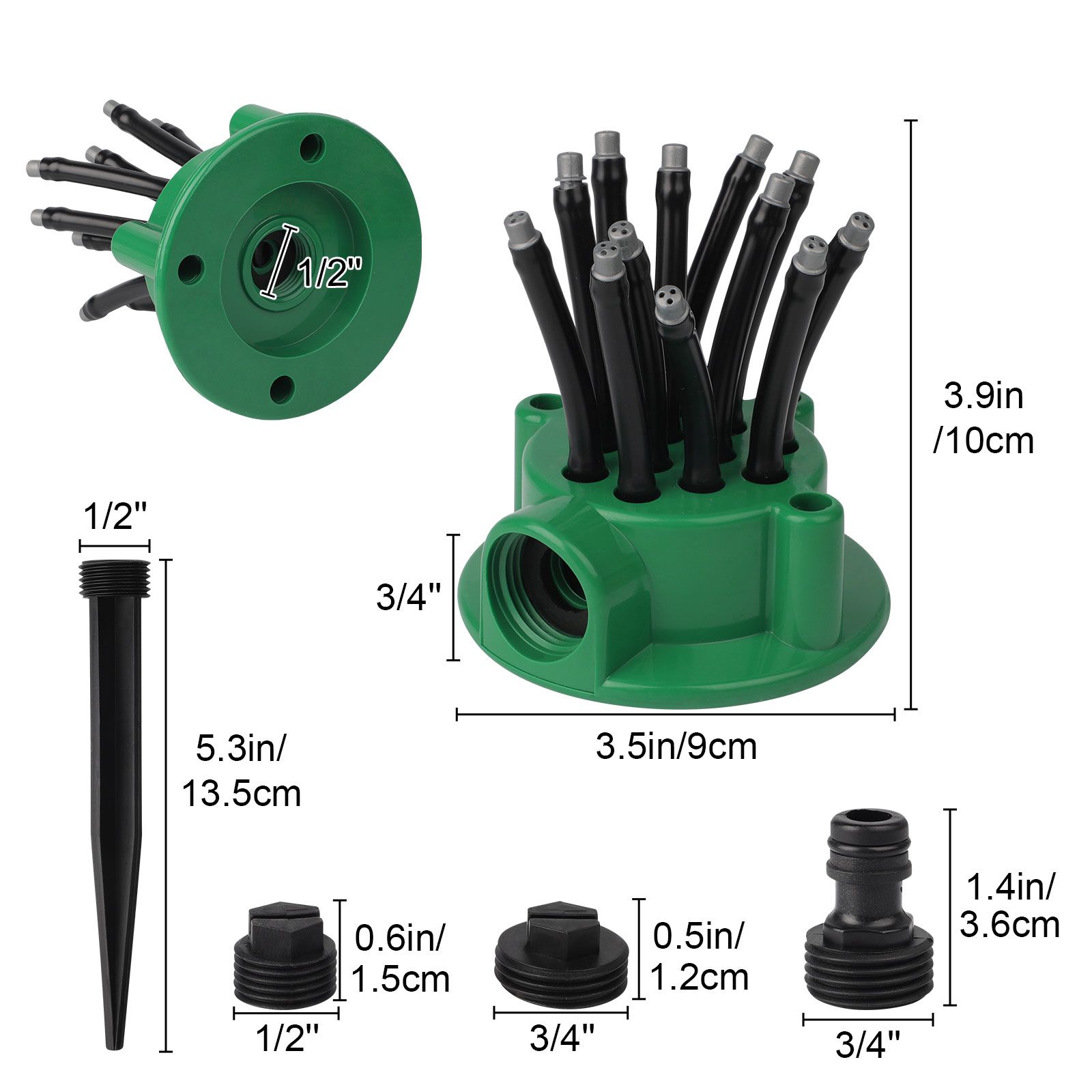 2pcs Garden Sprinkler, Flexible Small 360° Adjustable Irrigation Watering System for Yard Lawns