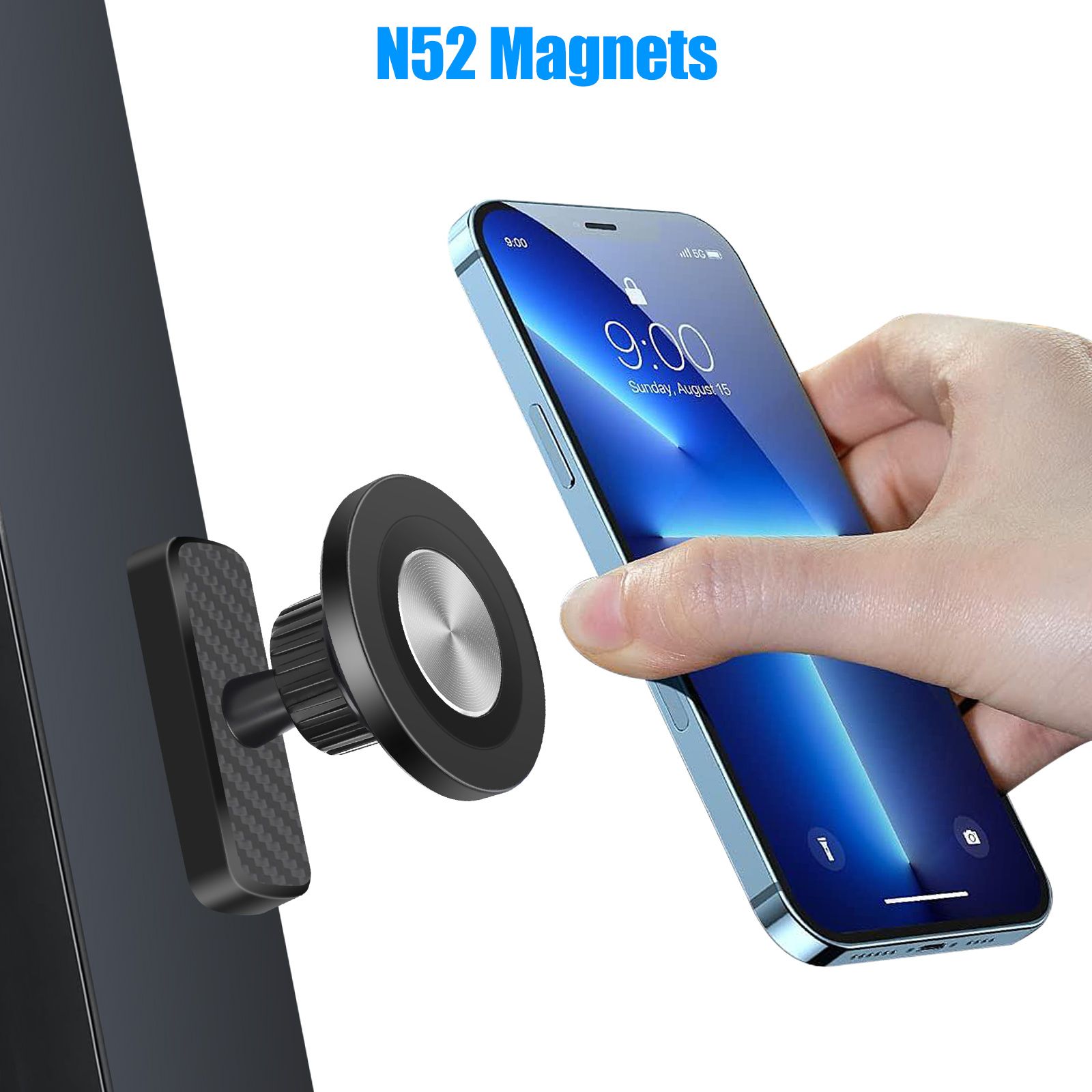 Magnetic Phone Holder for Golf Cart, Strong MagSafe Car Mount Fit for iPhone 12-16, Android, 360° Adjustable Hands-Free Cellphone Stand for Office, Gym, Kitchen Use