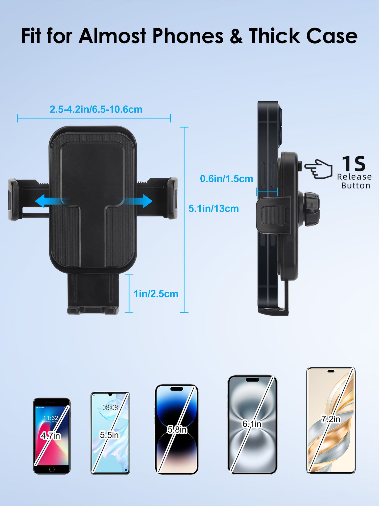 Universal Car Phone Holder for Tesla Model 3/Model Y/Cybertruck Screen, Rotate 360 ° Phone Holder Mount Fit for All iPhone & Android Phones