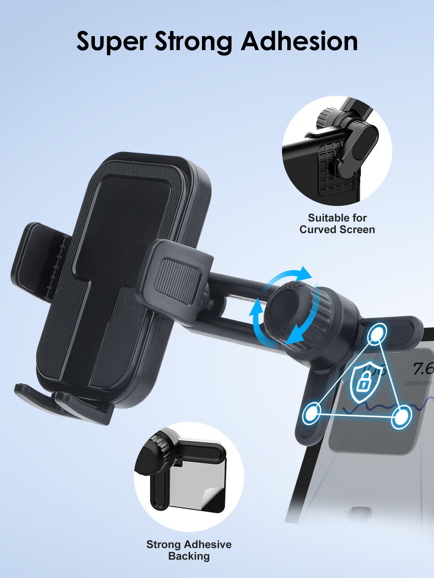 Universal Car Phone Holder for Tesla Model 3/Model Y/Cybertruck Screen, Rotate 360 ° Phone Holder Mount Fit for All iPhone & Android Phones
