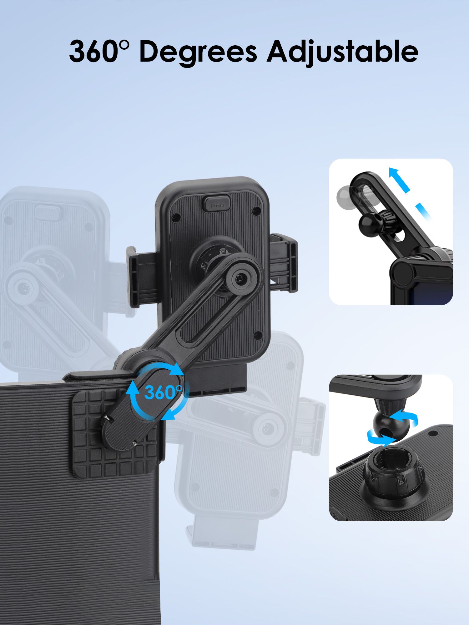 Universal Car Phone Holder for Tesla Model 3/Model Y/Cybertruck Screen, Rotate 360 ° Phone Holder Mount Fit for All iPhone & Android Phones