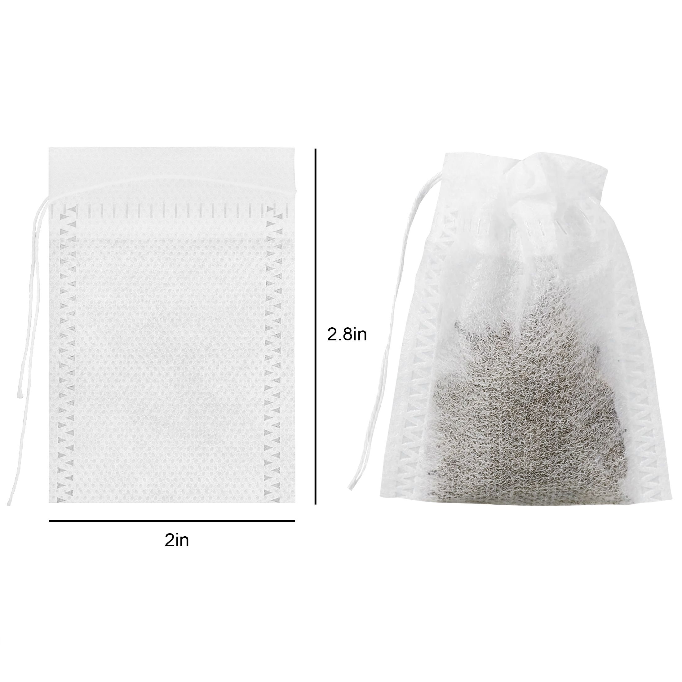 500pcs Disposable Empty Tea Bags 5x7cm, Tea Filter Bags for Loose Leaf Tea, Drawstring Seal Tea Infusers