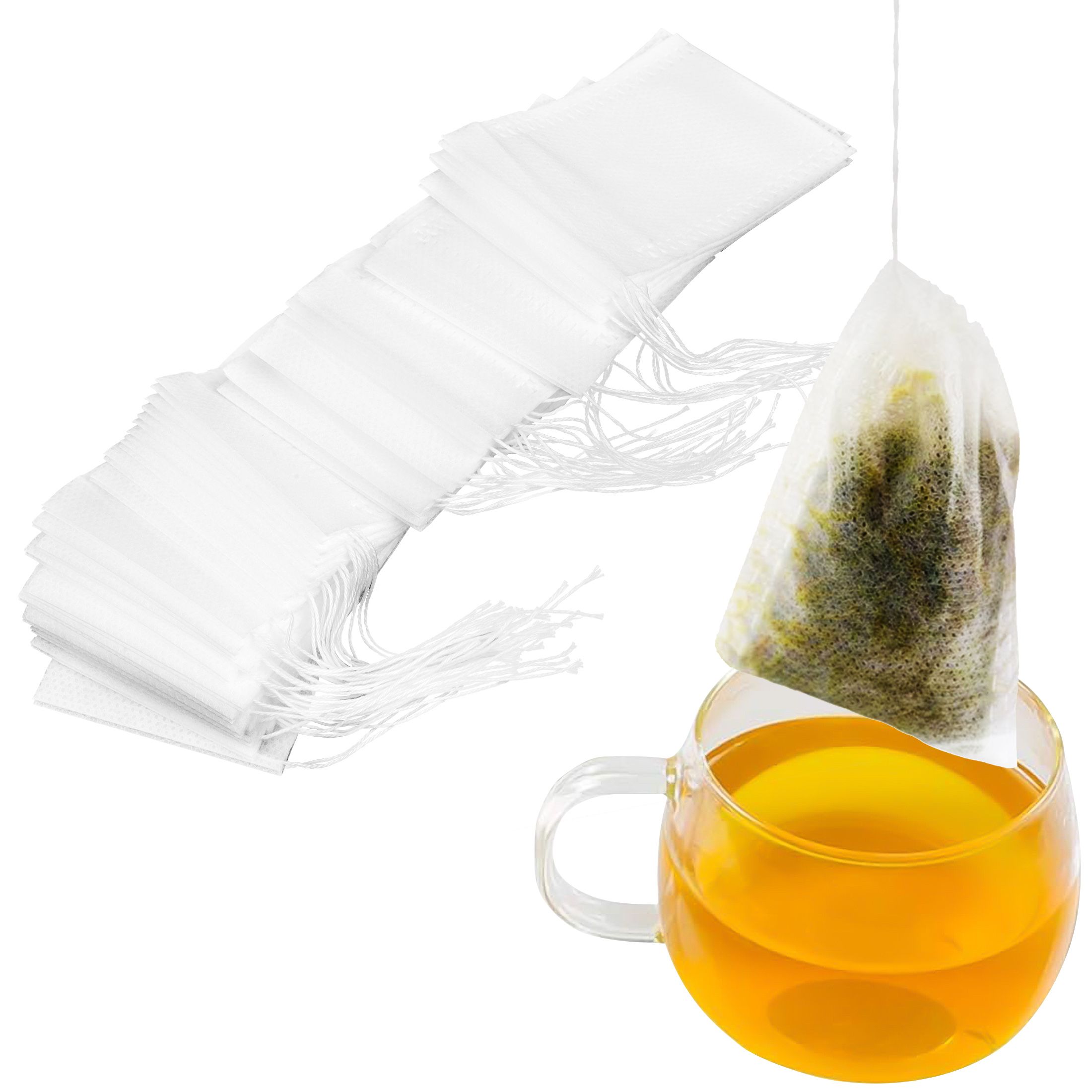 500pcs Disposable Empty Tea Bags 5x7cm, Tea Filter Bags for Loose Leaf Tea, Drawstring Seal Tea Infusers