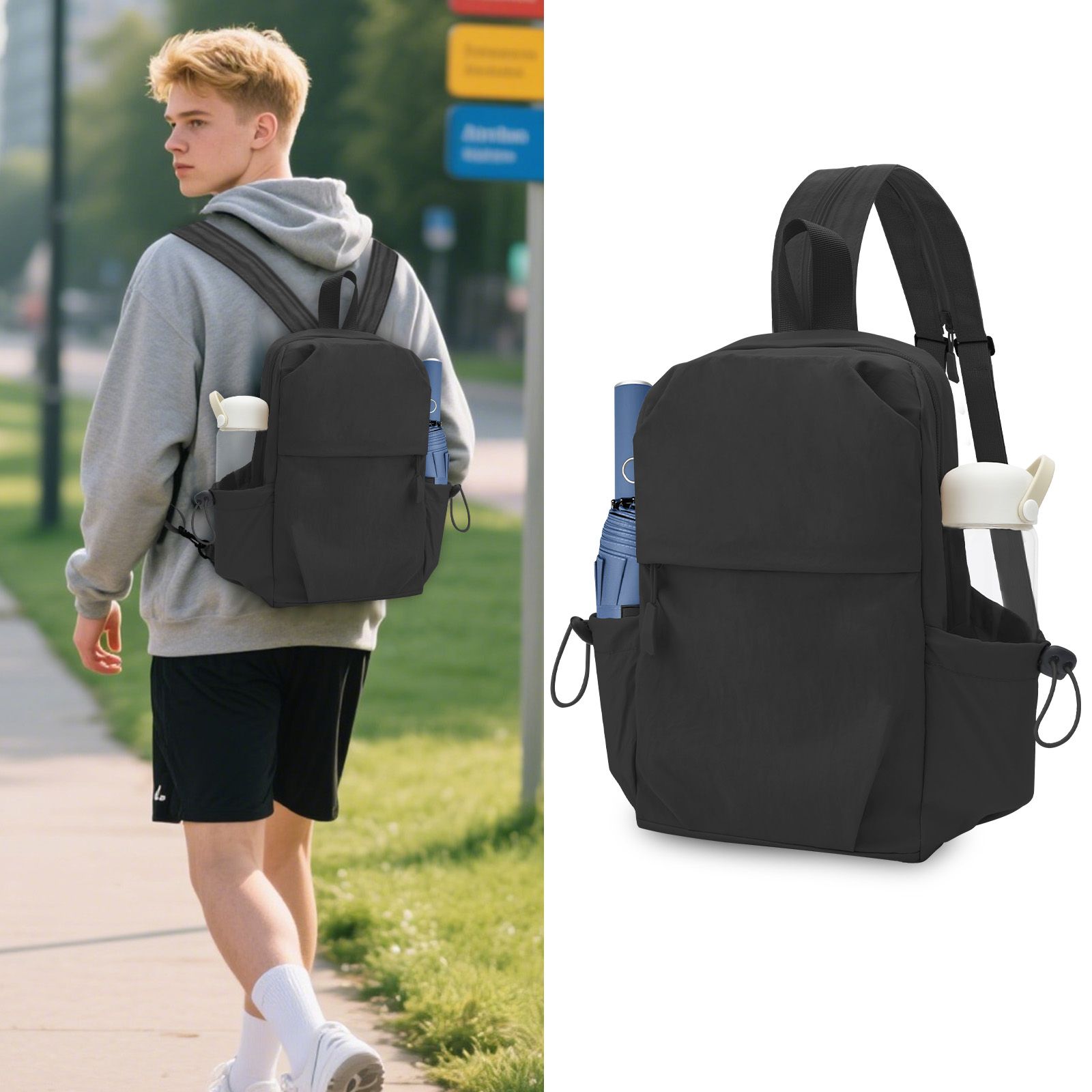 Small Backpack, Lightweight Nylon Daypack for Student Child, Small City Pack for Shopping Travel