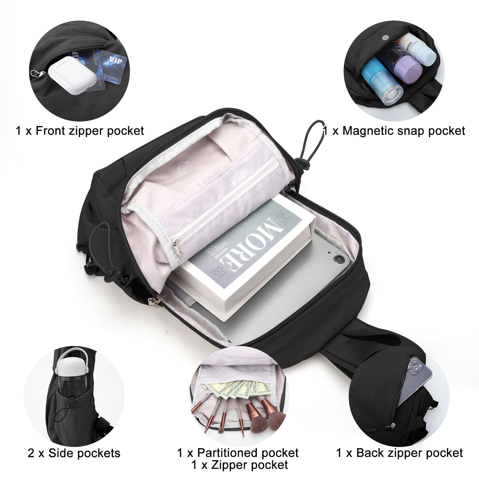 Small Backpack, Lightweight Nylon Daypack for Student Child, Small City Pack for Shopping Travel