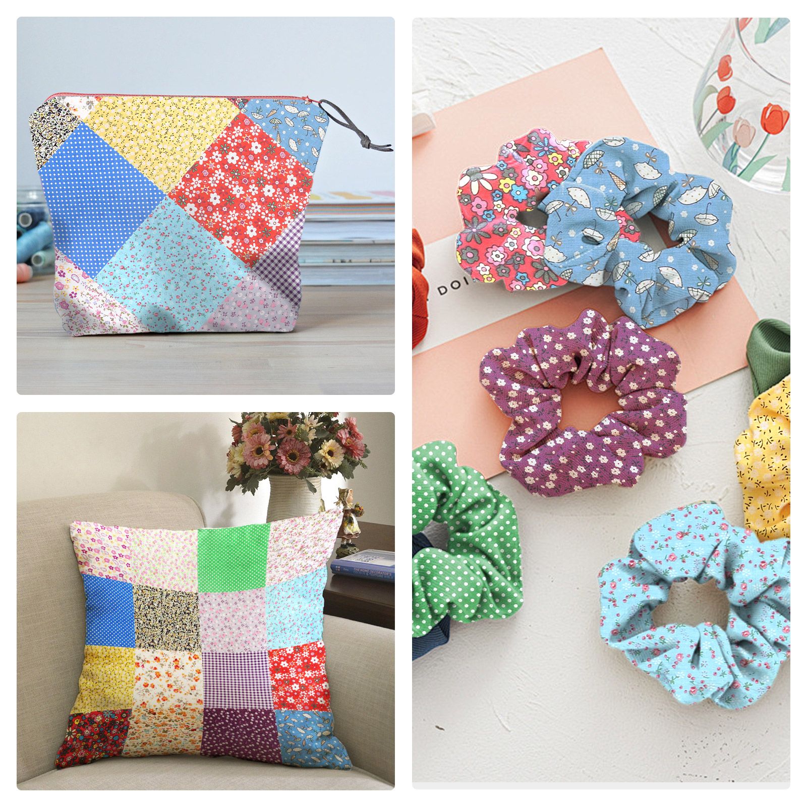 100pcs Printed Cotton Quilting Fabric for Sewing, Crafts, Patchwork, DIY Projects, 6 x 6in/15.2 x 15.2 cm